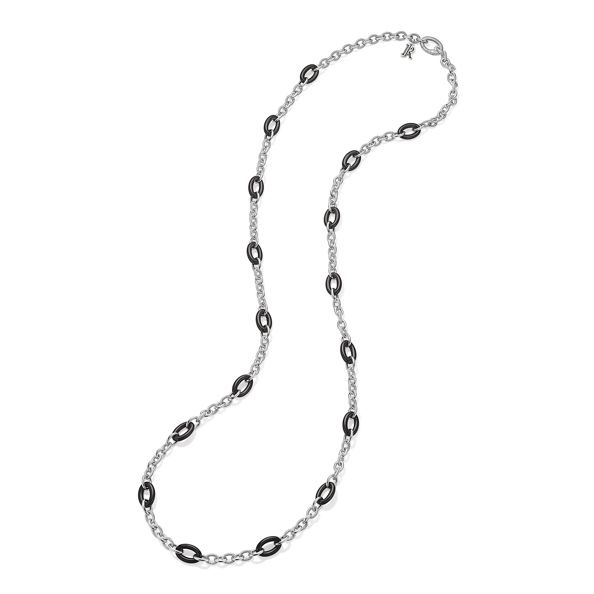 Eternity Long Signature Link Necklace with Black Onyx