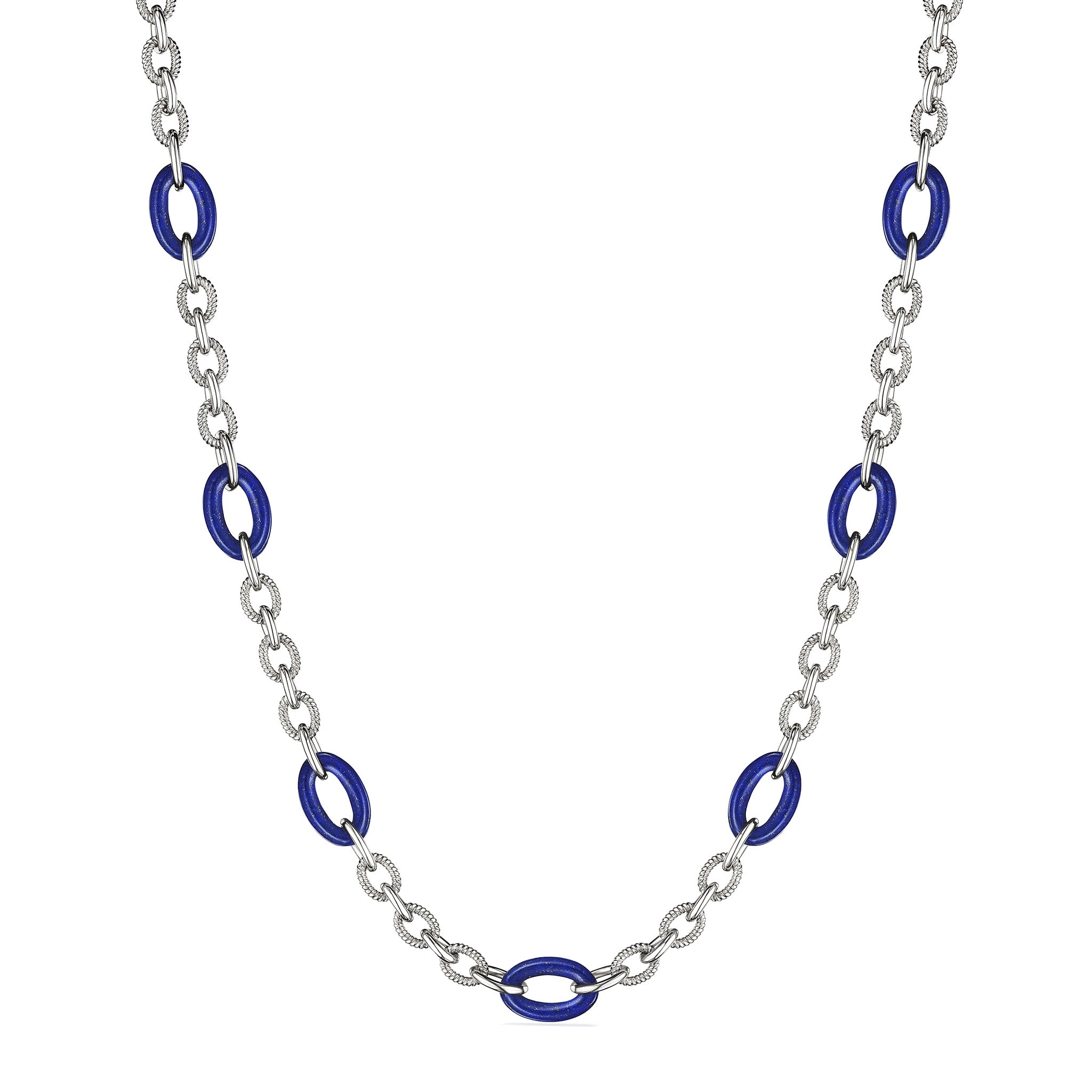 Eternity Signature Link Necklace With Lapis