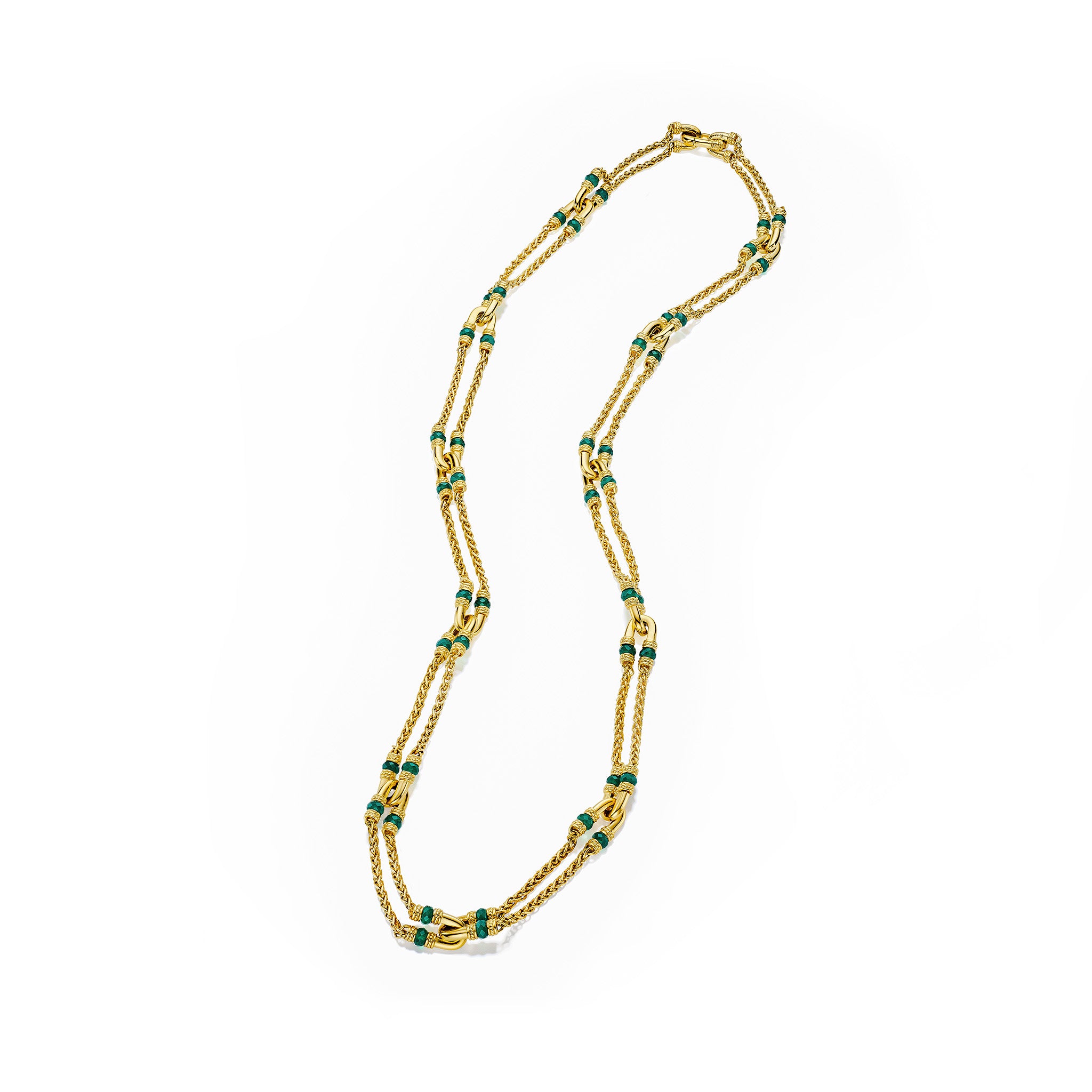 Ocean Reef Statement Necklace with Green Chalcedony in 18K Gold Vermeil