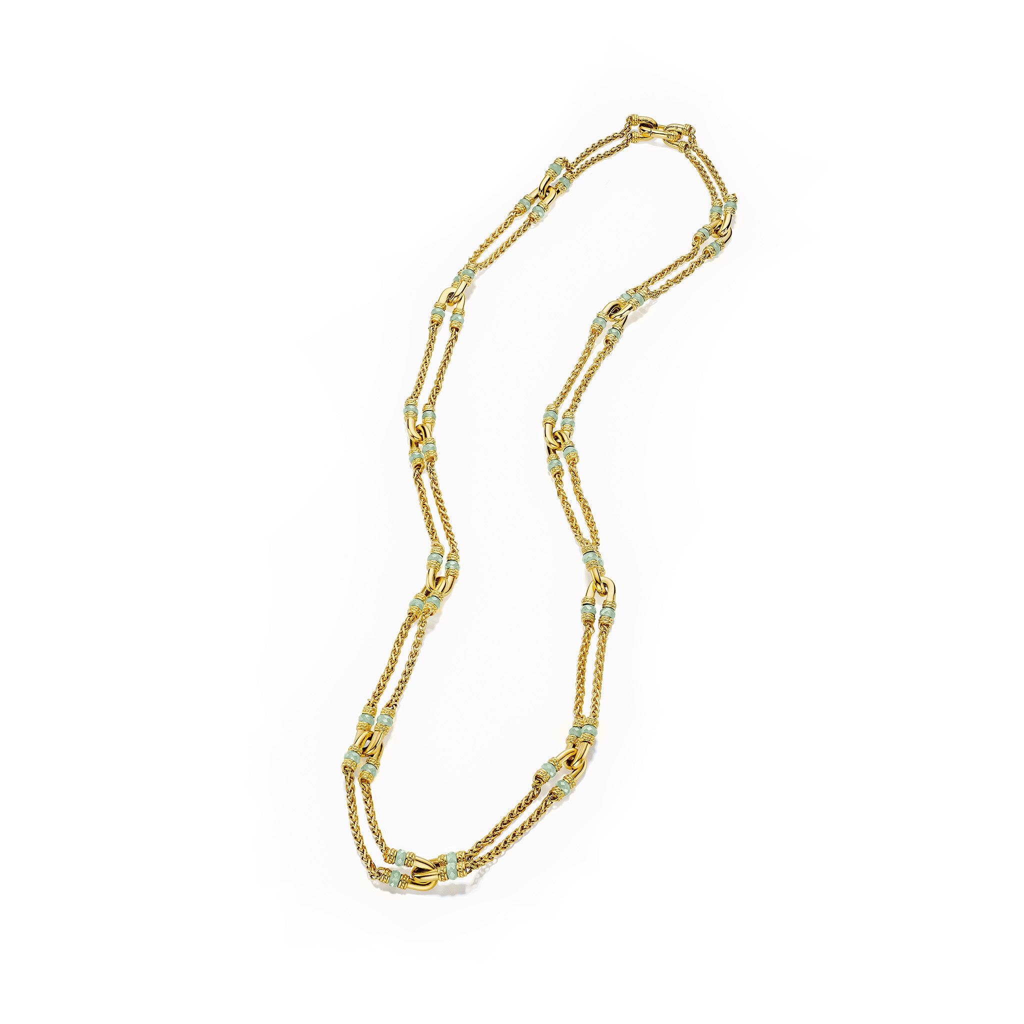 Ocean Reef Statement Necklace with Aquamarine in 18K Gold Vermeil