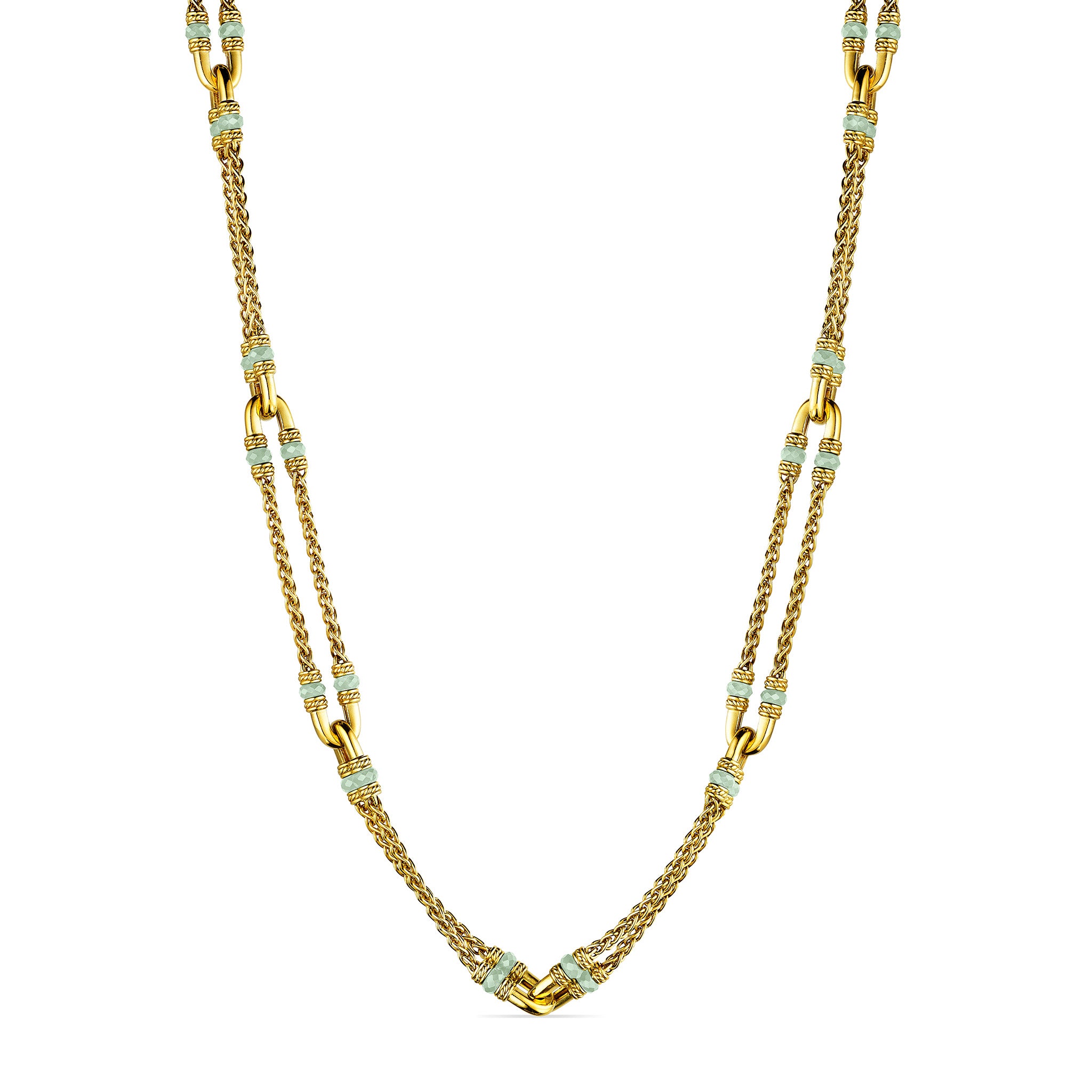 Ocean Reef Statement Necklace With Aquamarine In 18K Gold Vermeil