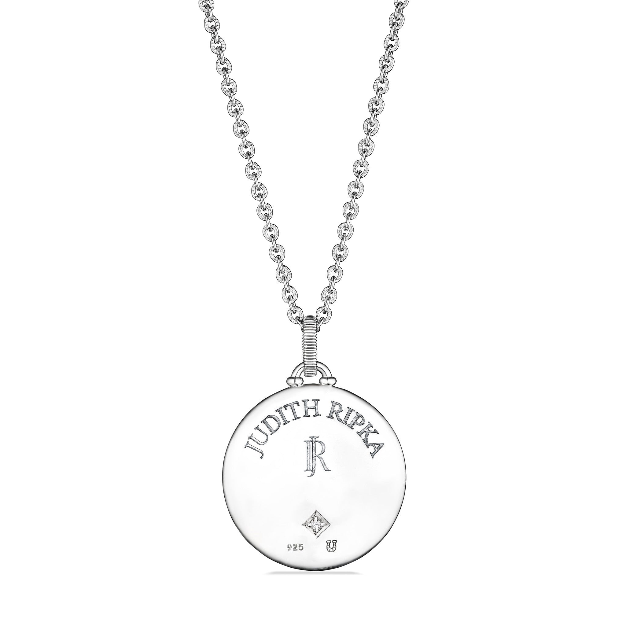 Little Luxuries Long Moon Phase Medallion Necklace with Diamonds and 18K Gold