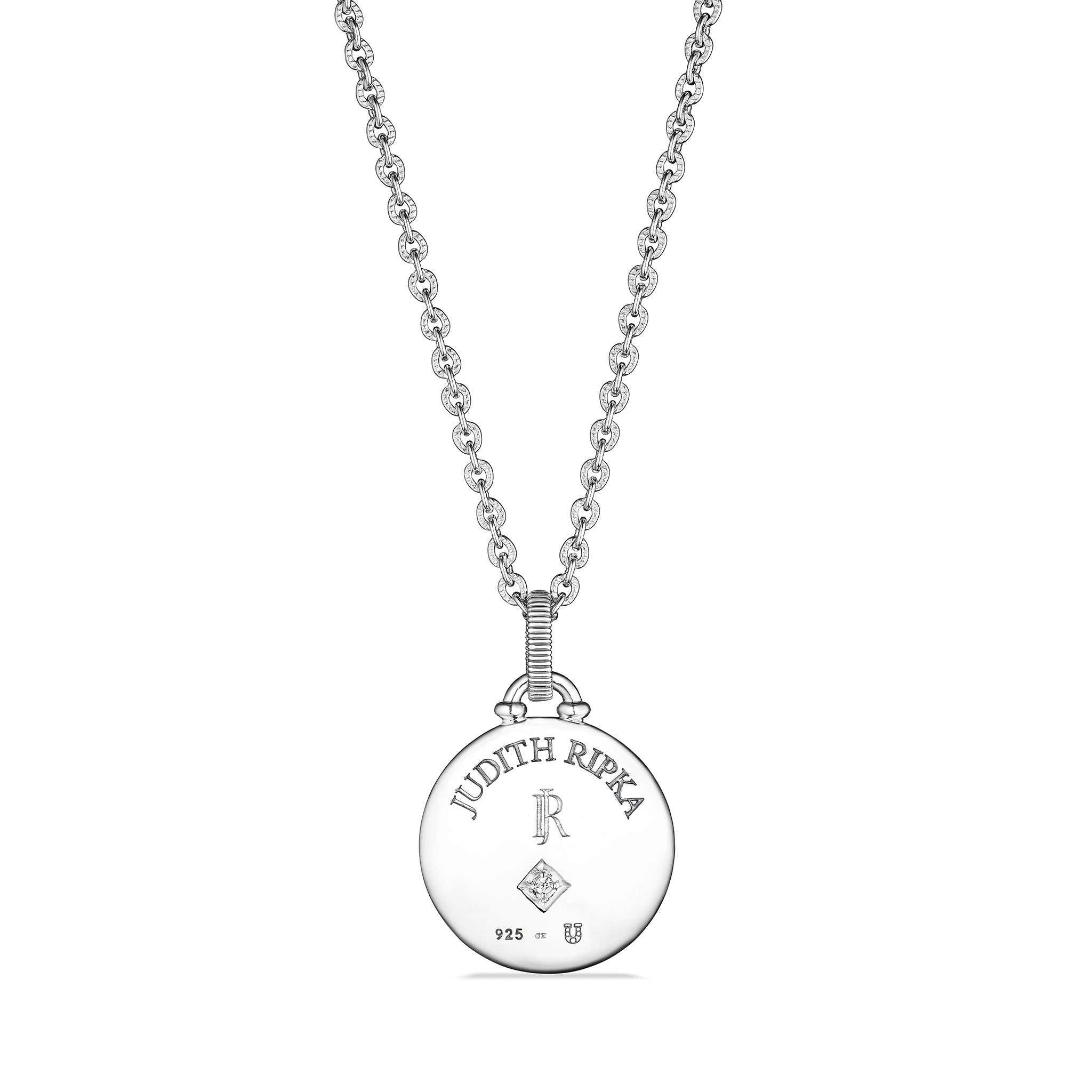 Little Luxuries Sunshine Medallion Necklace with Blue Sapphire, Diamonds and 18K Gold