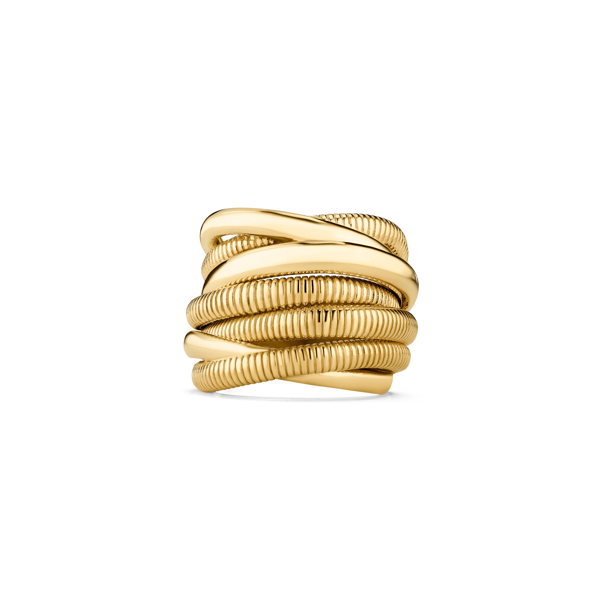 Eternity Seven Band Highway Ring In 18K
