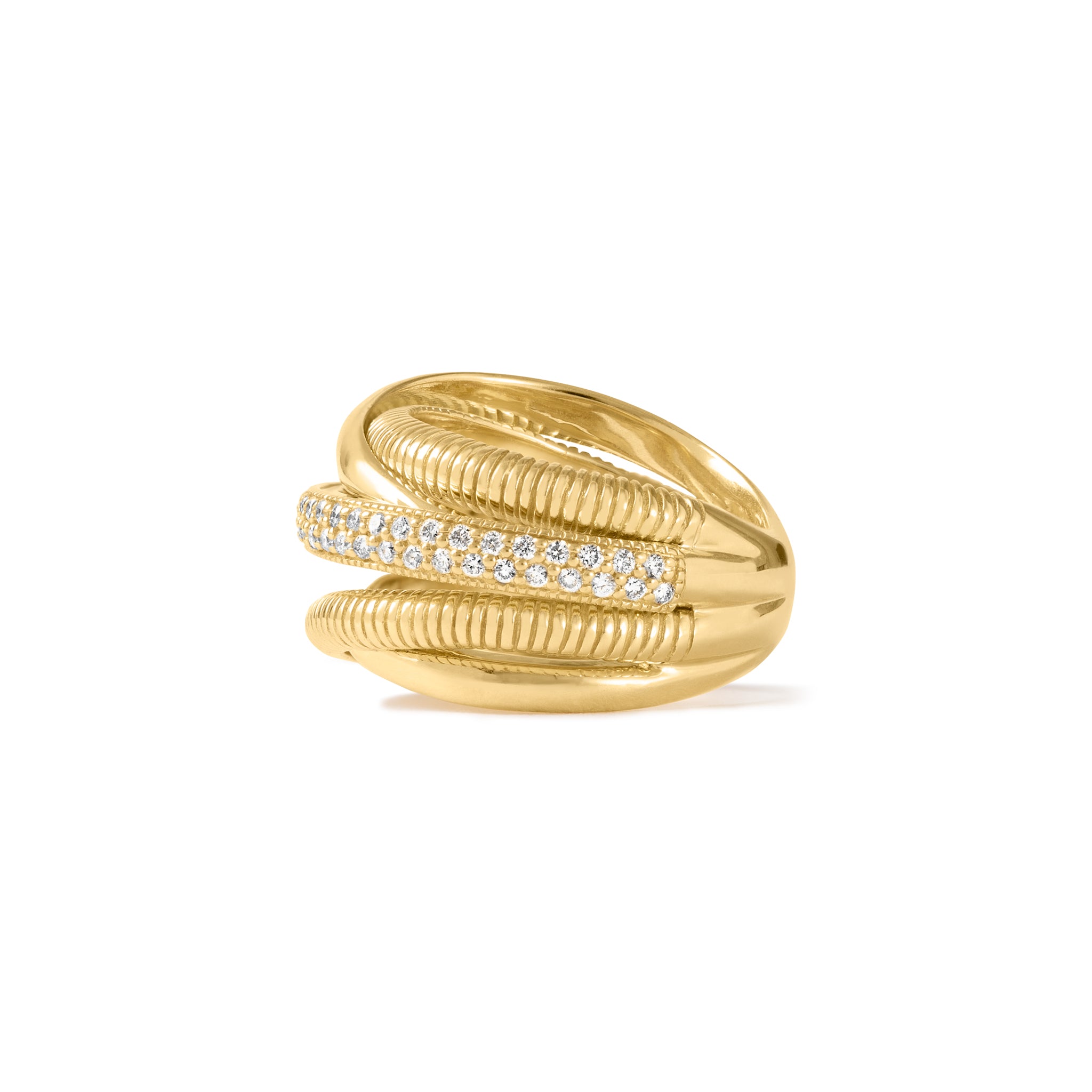 Eternity Five Band Highway Ring with Diamonds in 18K