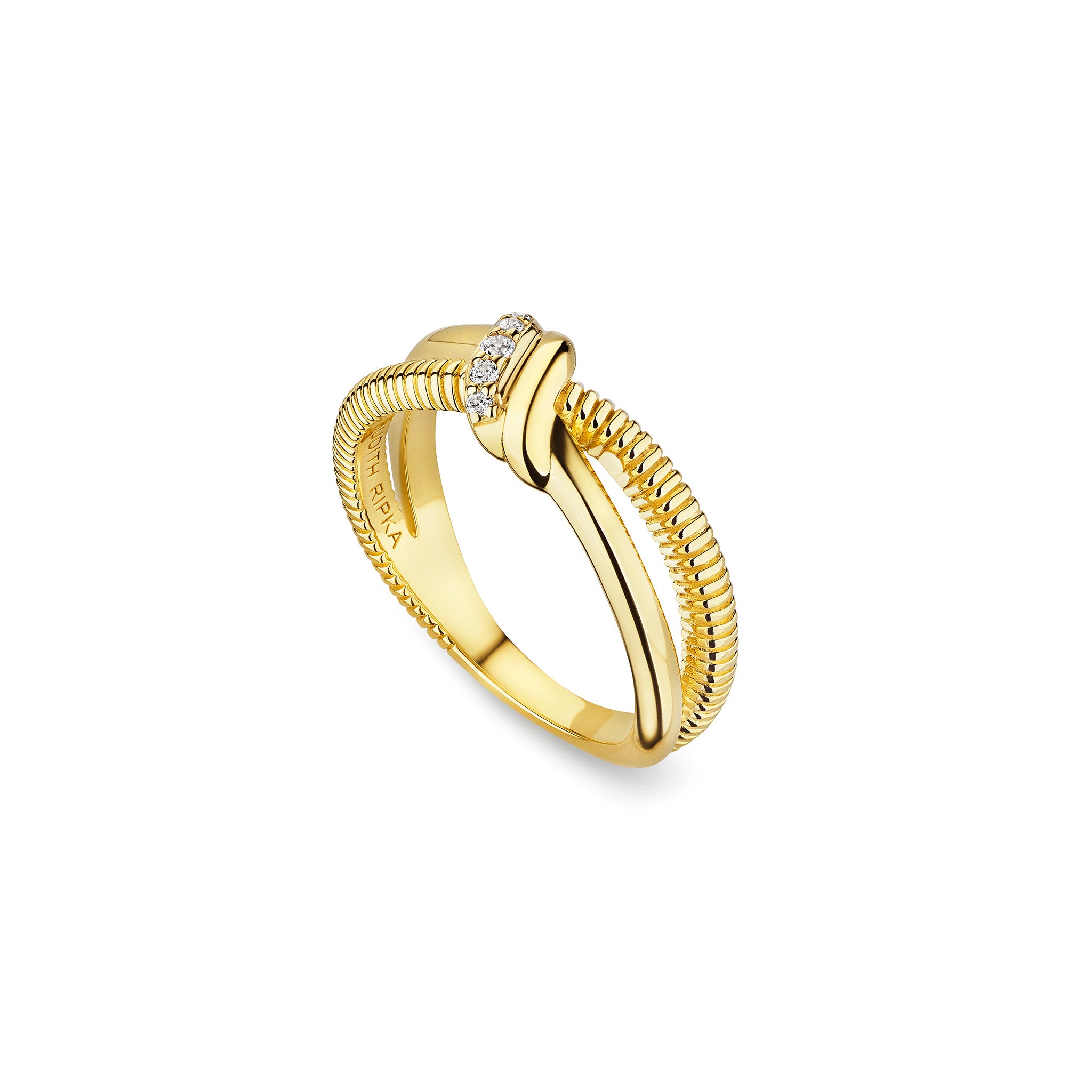 Eternity Love Knot Highway Ring with Diamonds in 18K