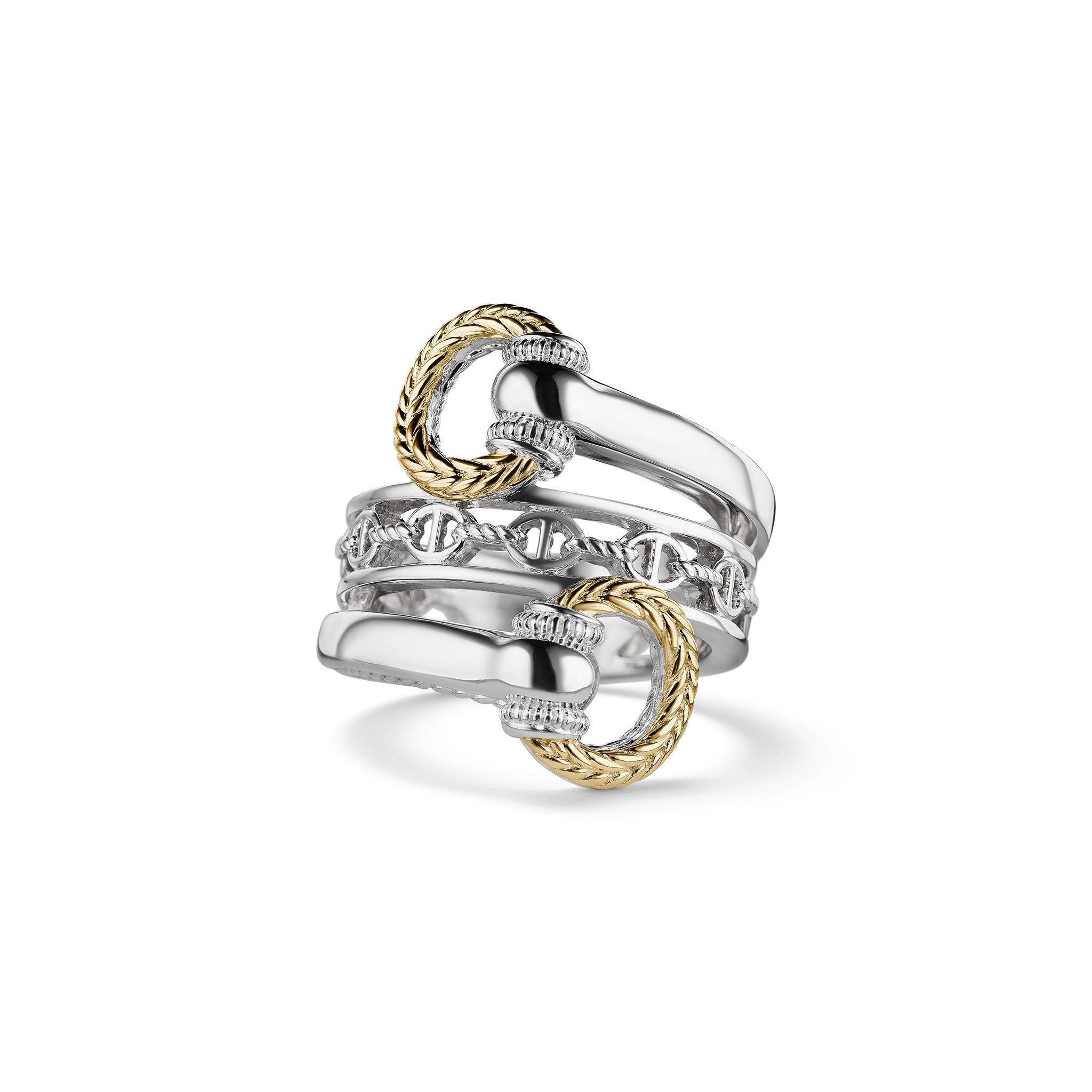 Vienna Bypass Ring With 18K Gold