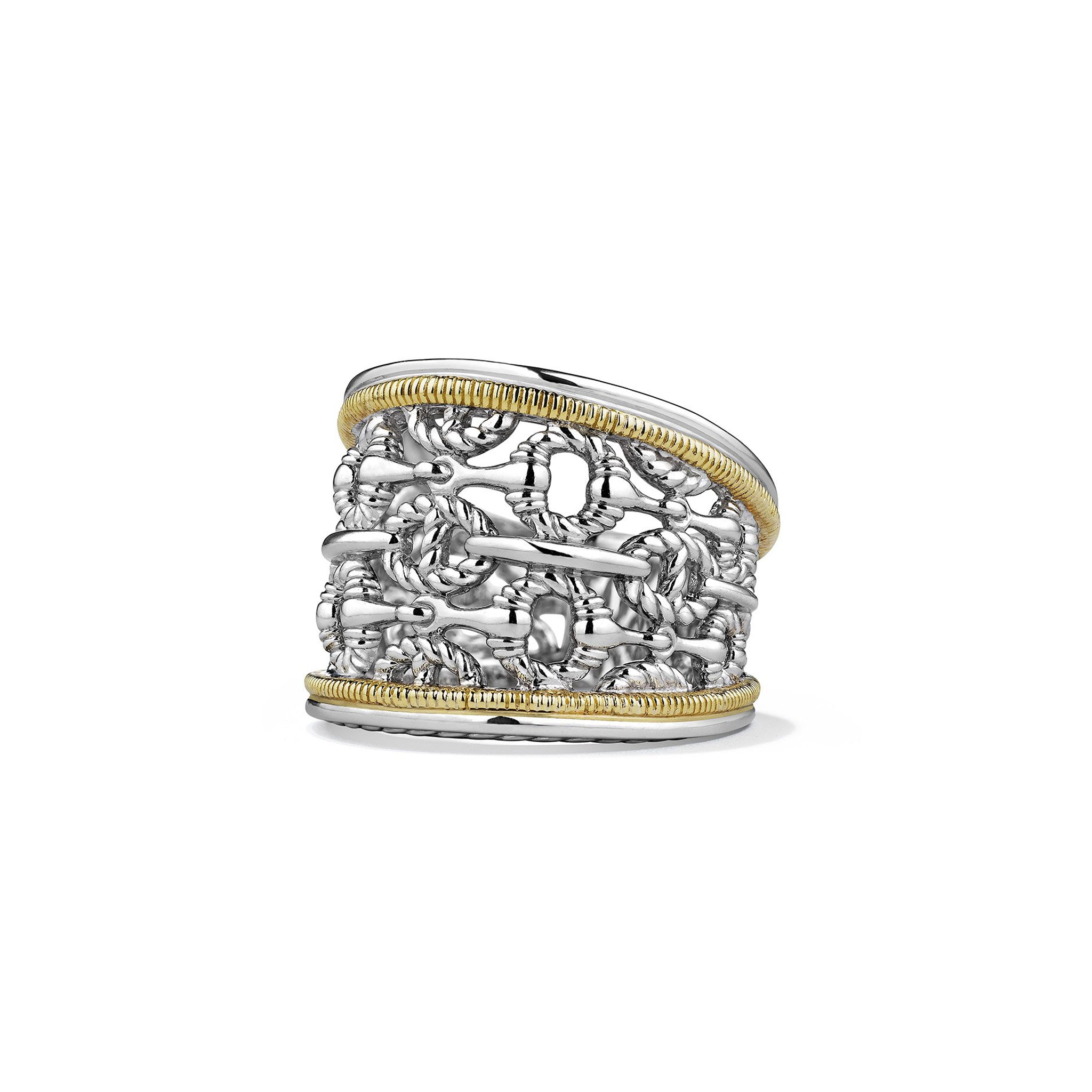 Vienna Wide Band Ring with 18K Gold