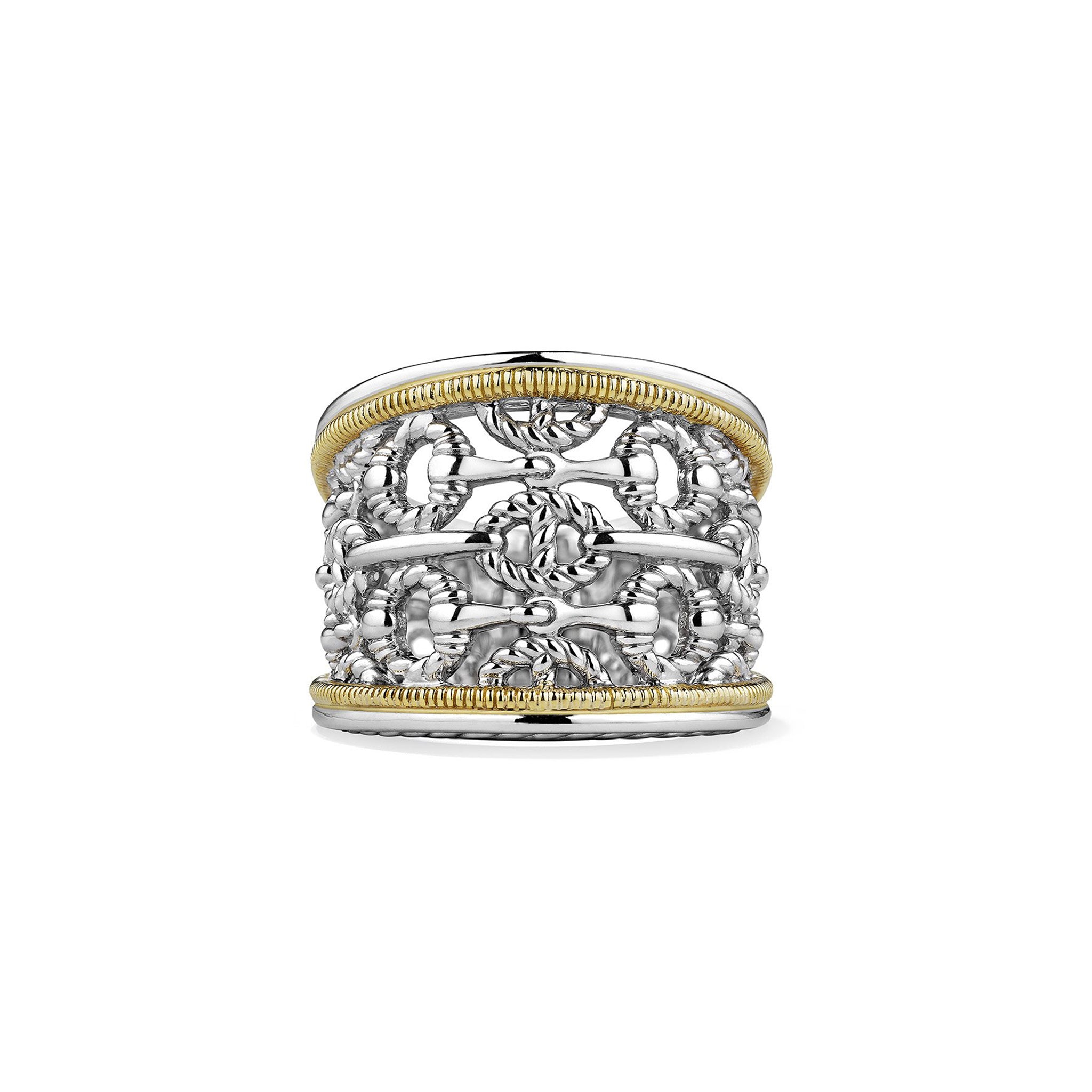 Vienna Wide Band Ring With 18K Gold