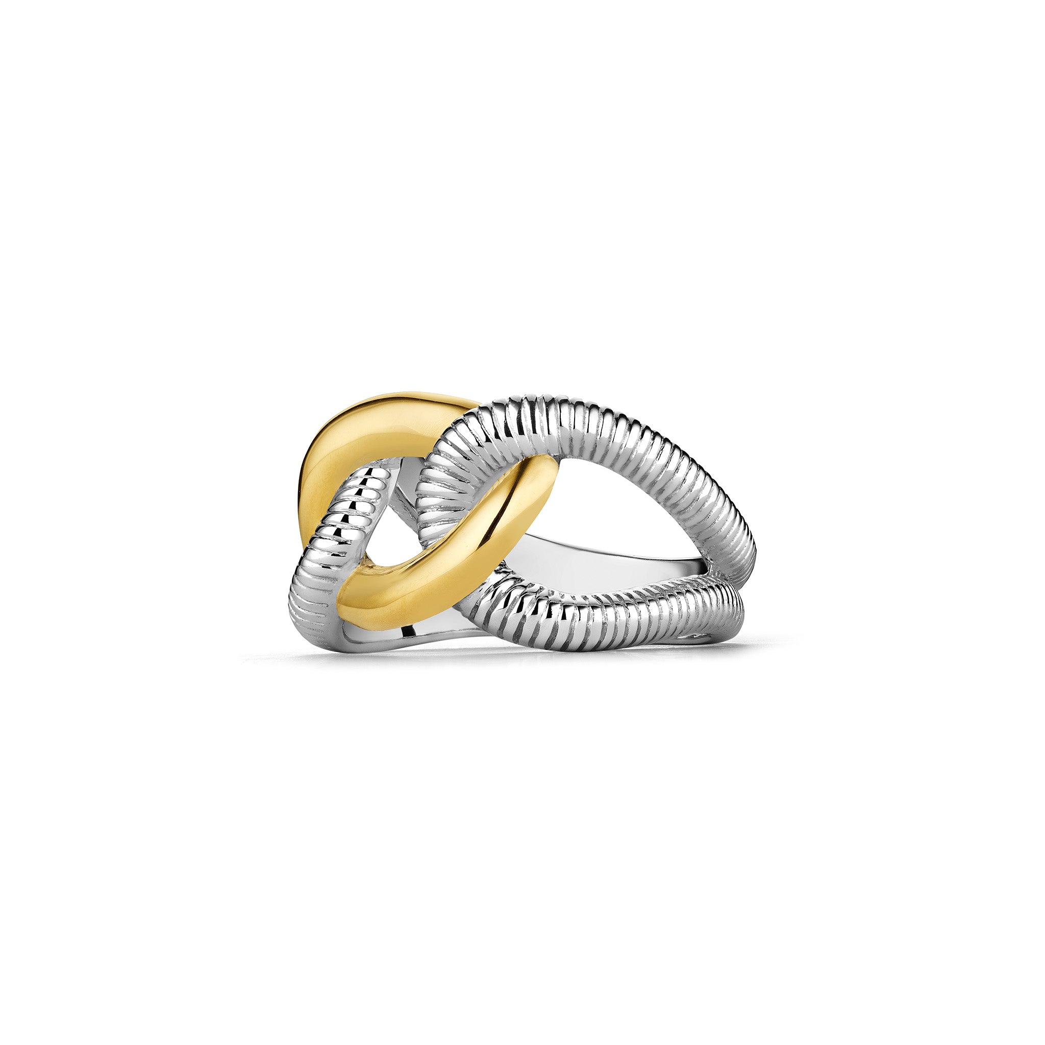 Eternity Interlocking Link Ring with 18K Gold