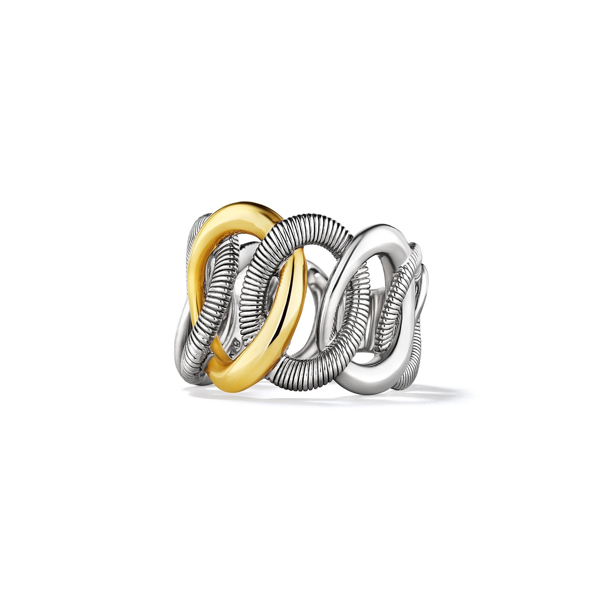 Eternity Interlocking Link Band Ring with 18K Gold
