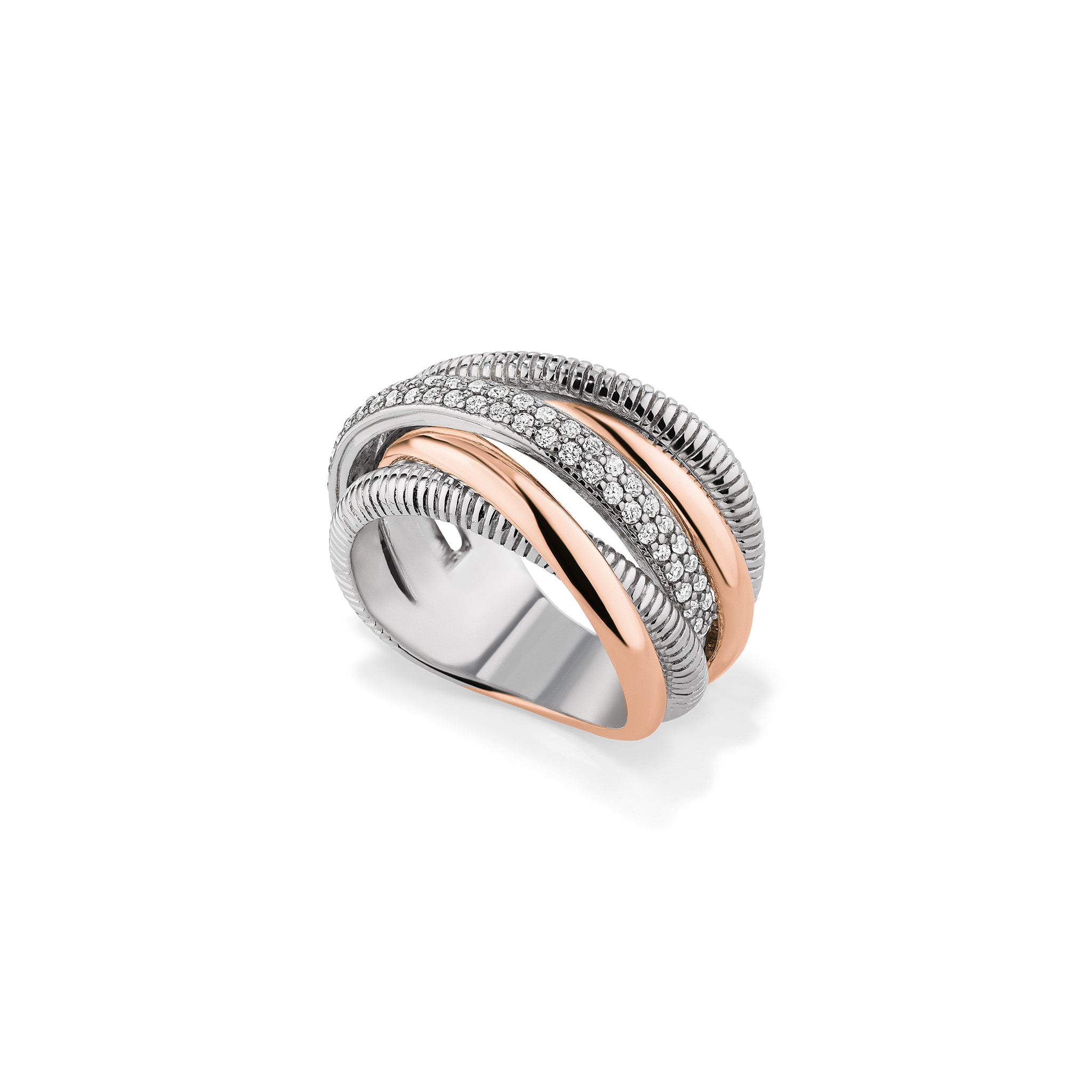 Eternity Five Band Highway Ring with 18K Rose Gold and Diamonds