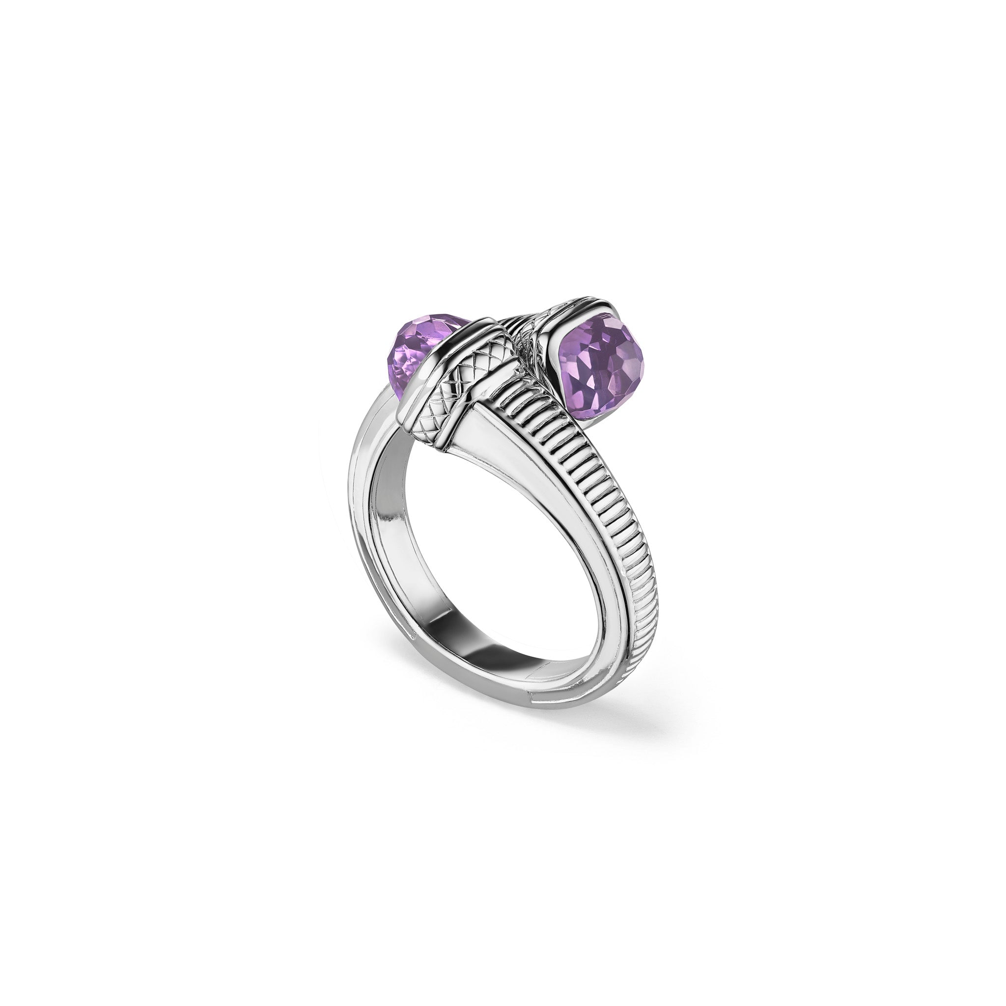 Cassandre Bypass Ring with Amethyst