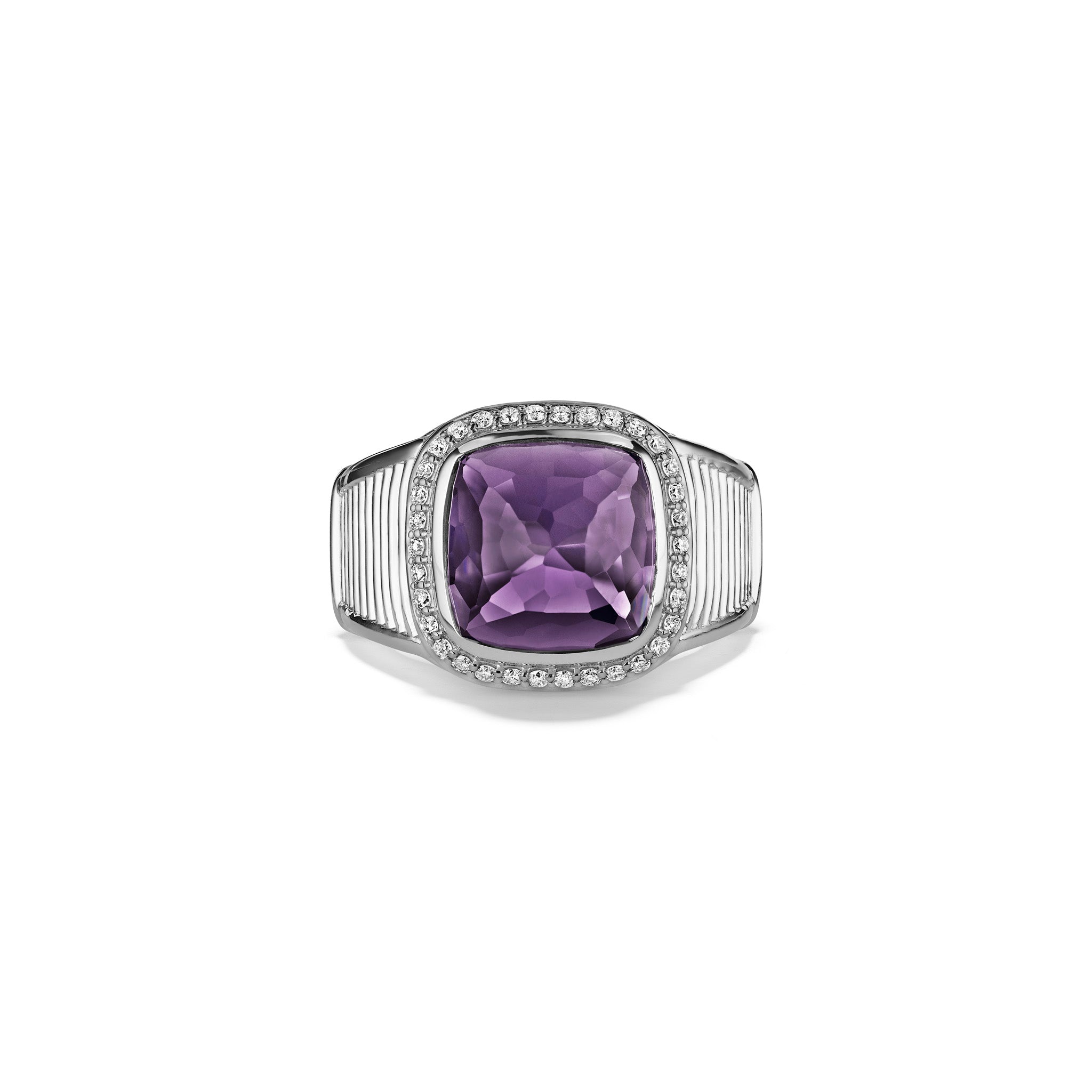 Cassandre Ring With Amethyst And Cultured Diamonds
