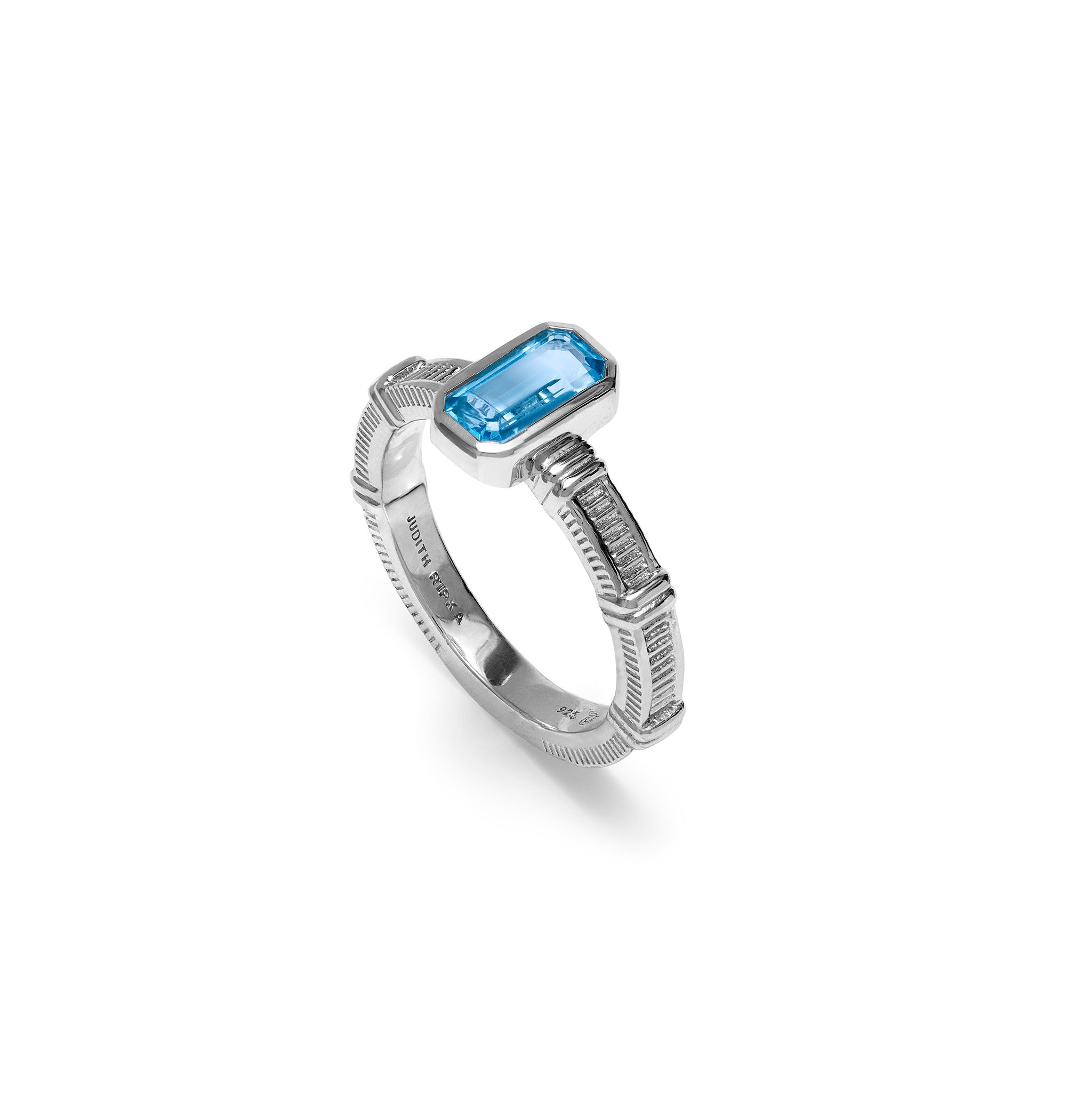 Adrienne Stack Ring with Swiss Blue Topaz