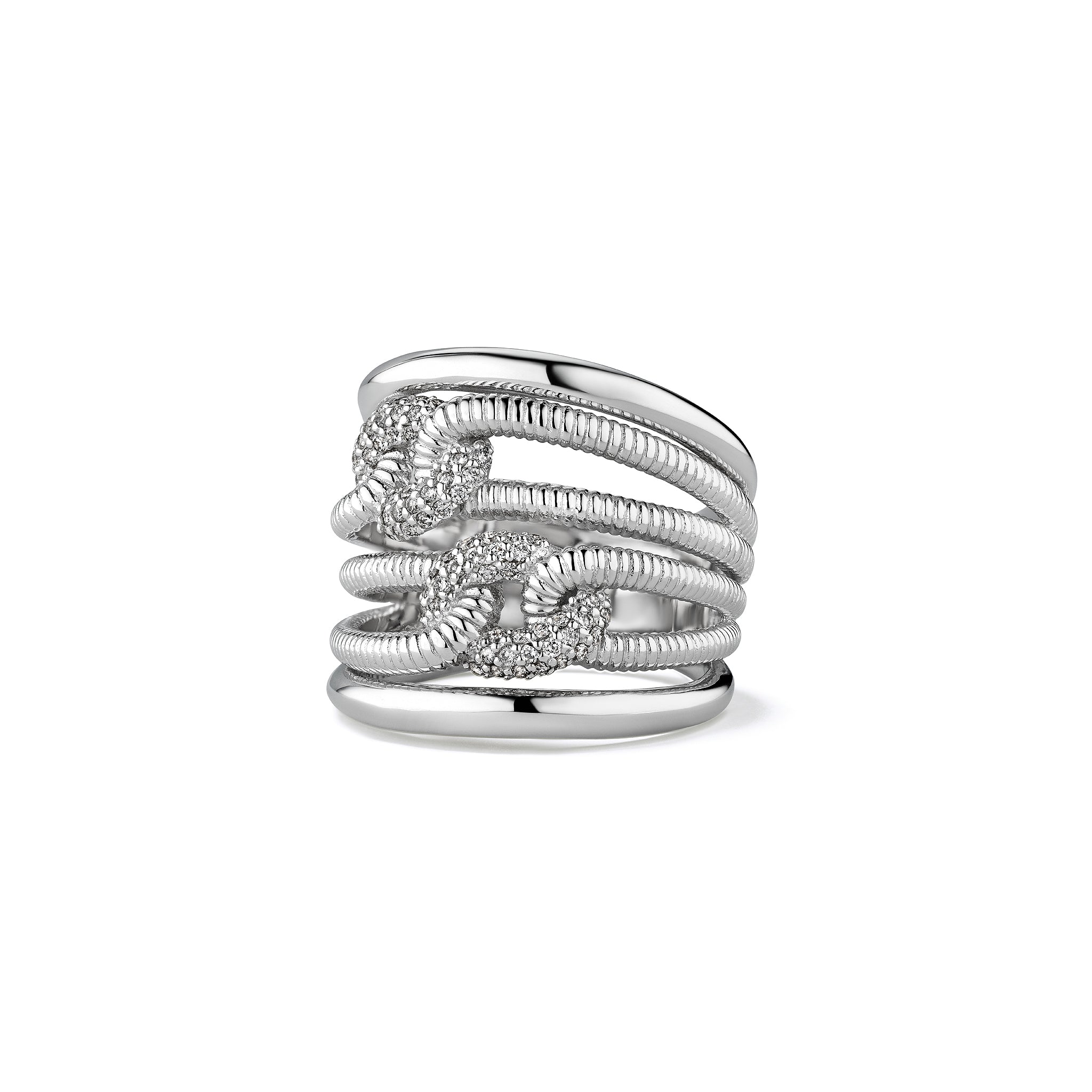 Eternity Double Link Ring with Diamonds