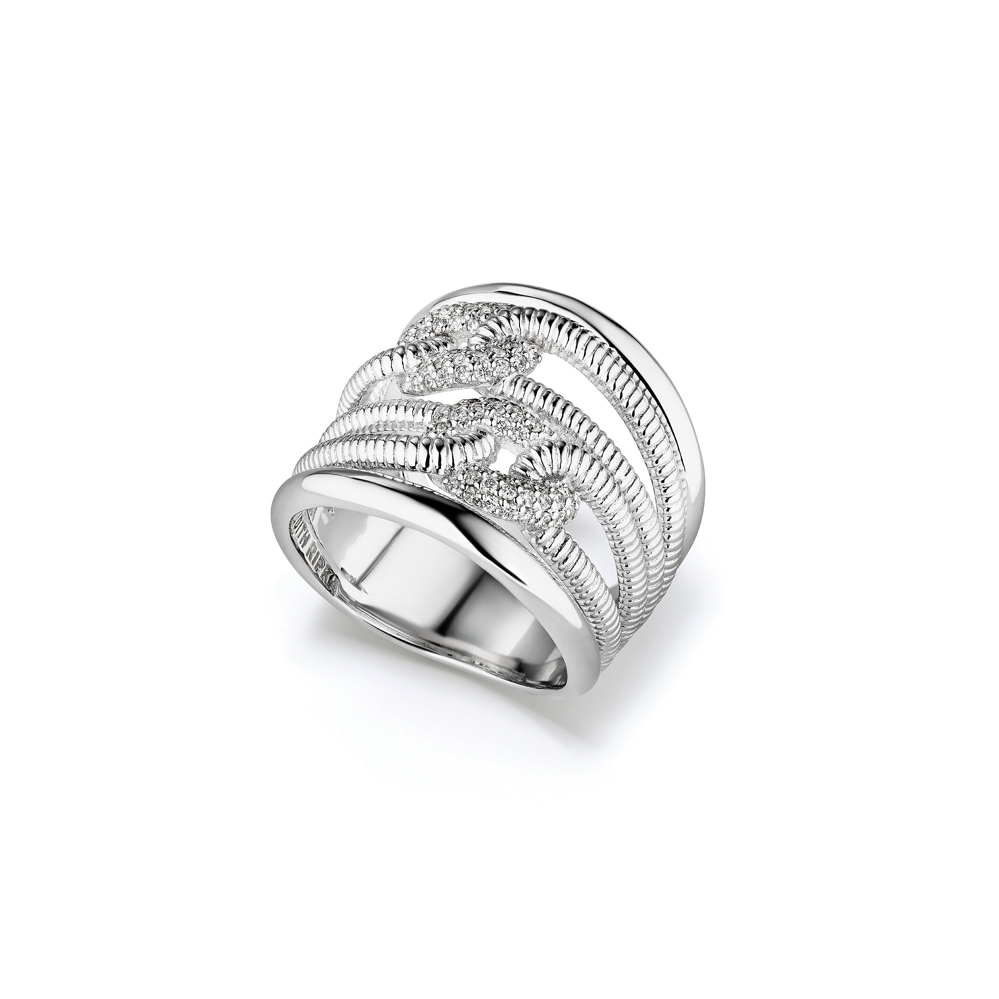 Eternity Double Link Ring with Diamonds