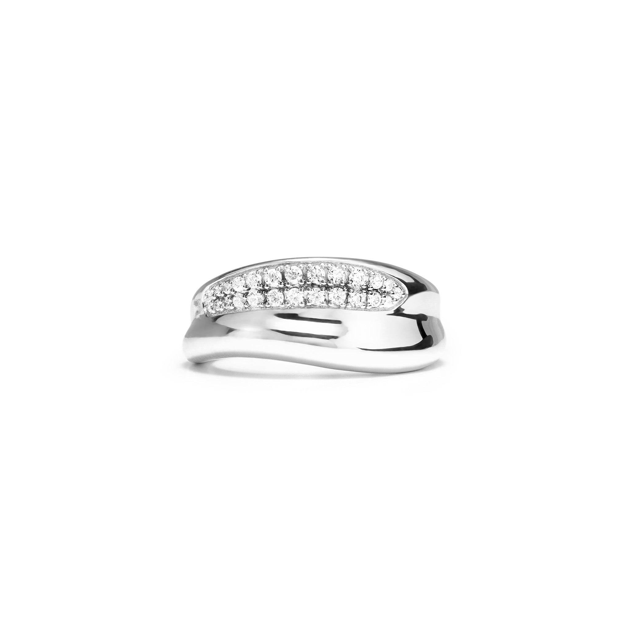 Eros Sculptural Band Ring With Diamonds