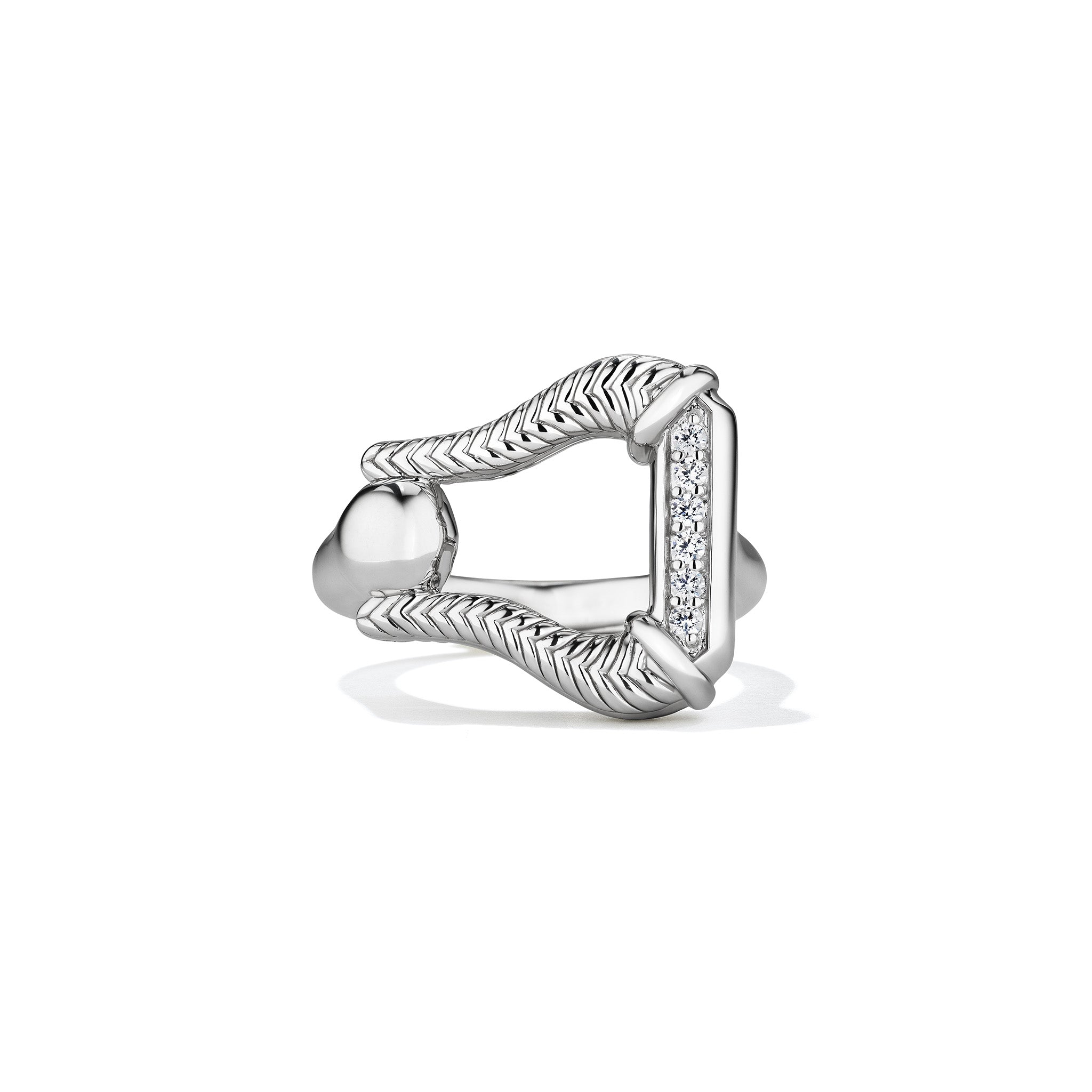 Vienna Stirrup Ring With Diamonds