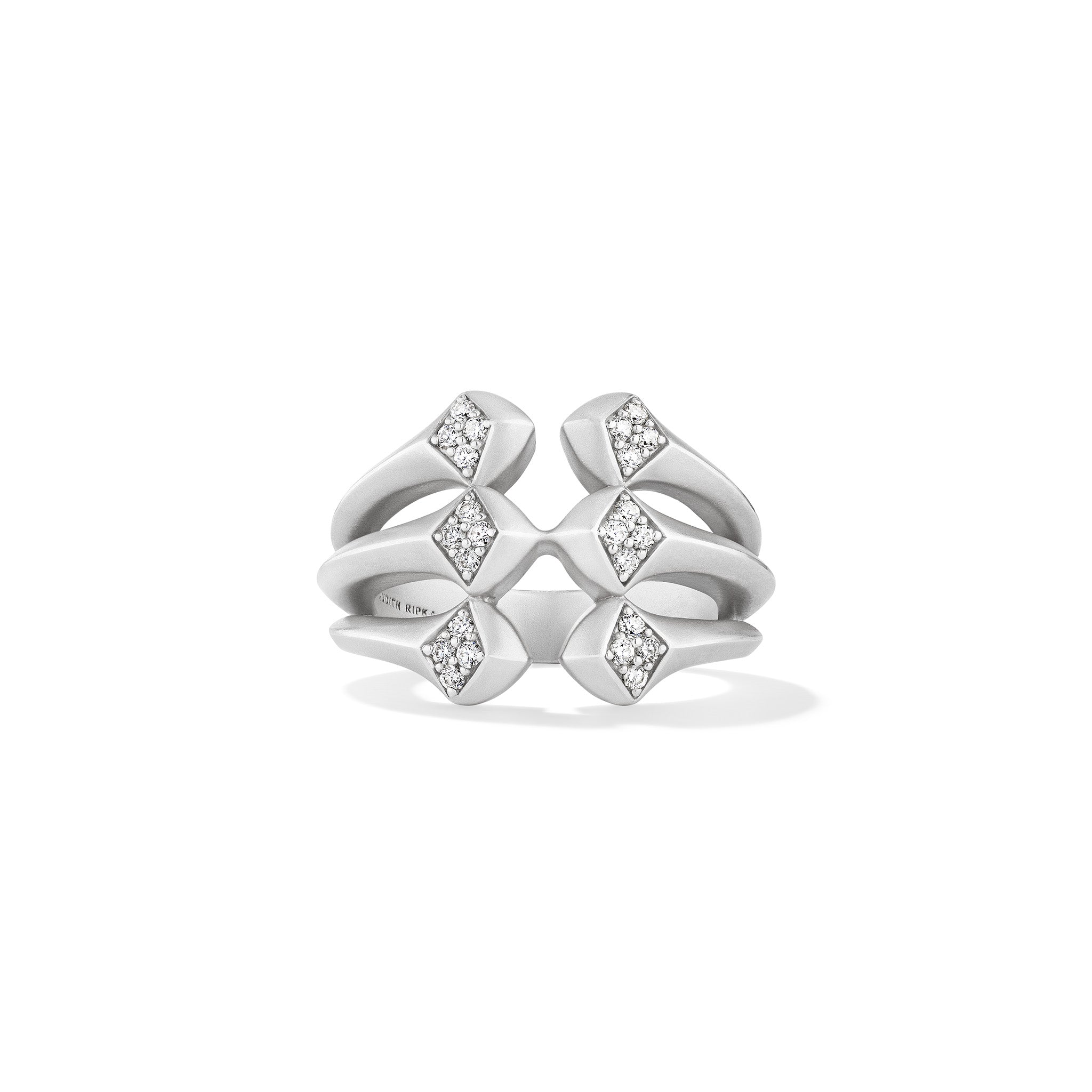 Iris Multi Band Ring With Diamonds