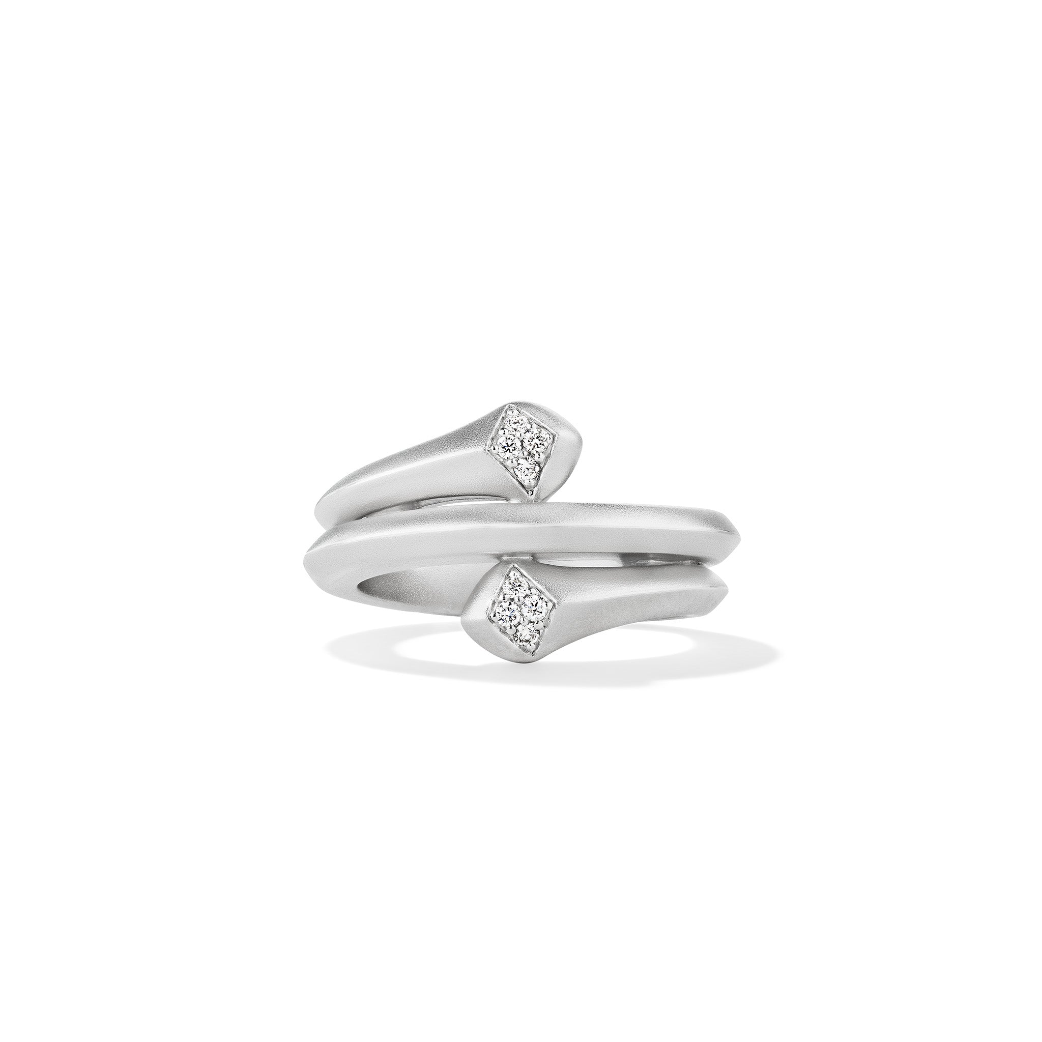 Iris Bypass Ring With Diamonds
