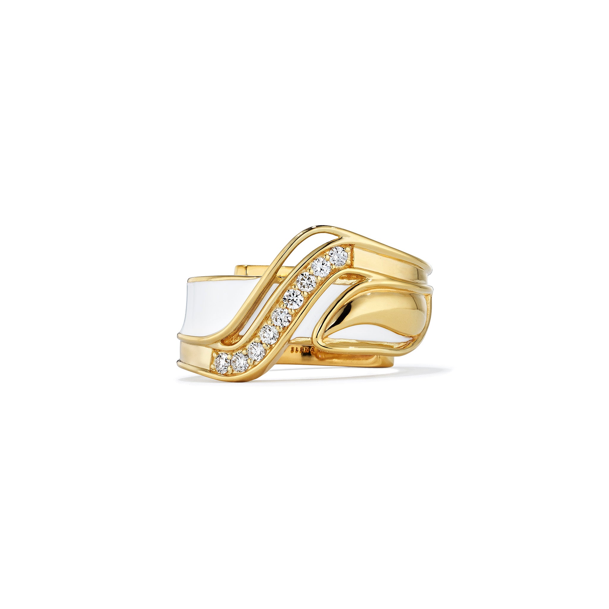 Adoro Band Ring With Diamonds In 18K Gold Vermeil