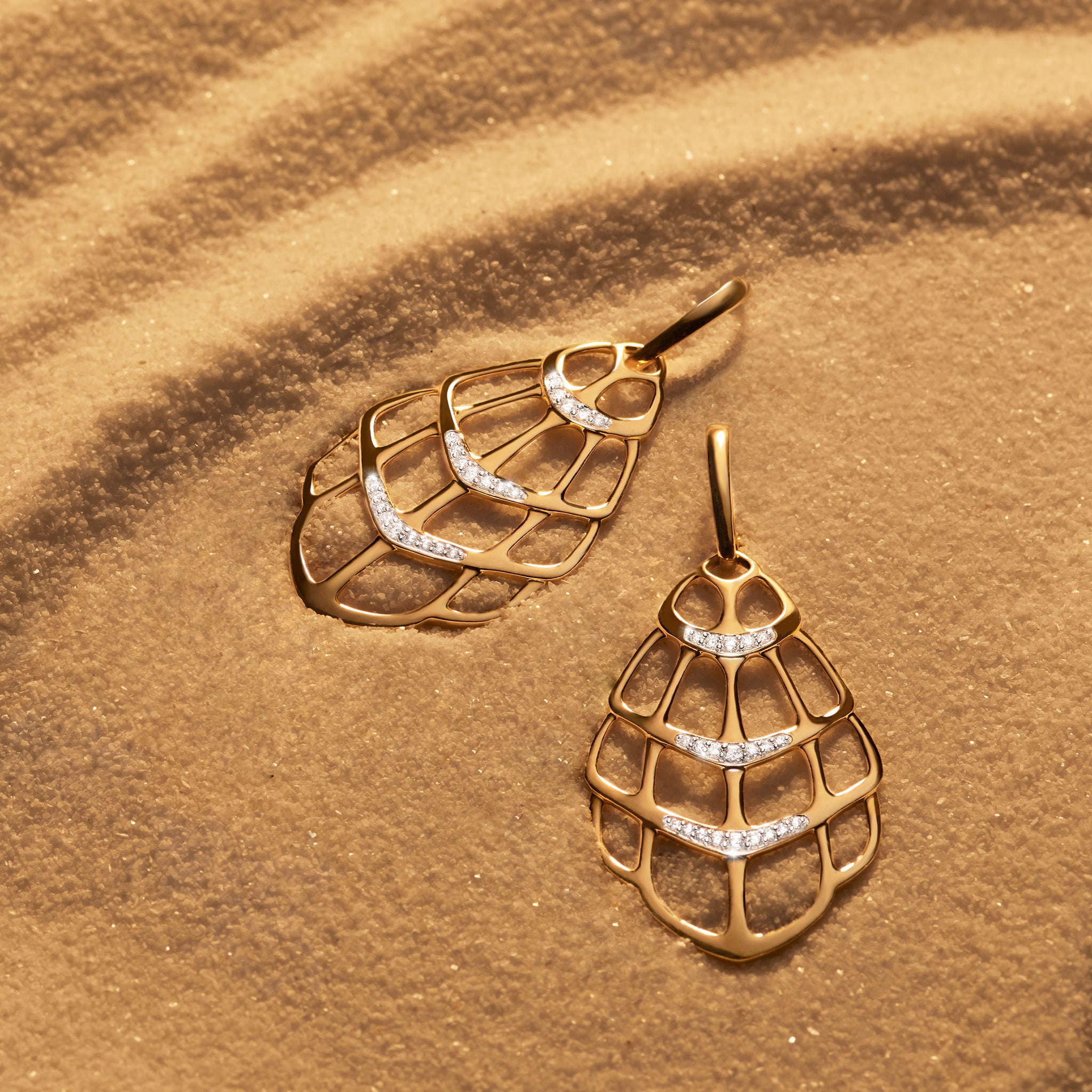 Selvaggia Drama Earrings with Diamonds in 14K