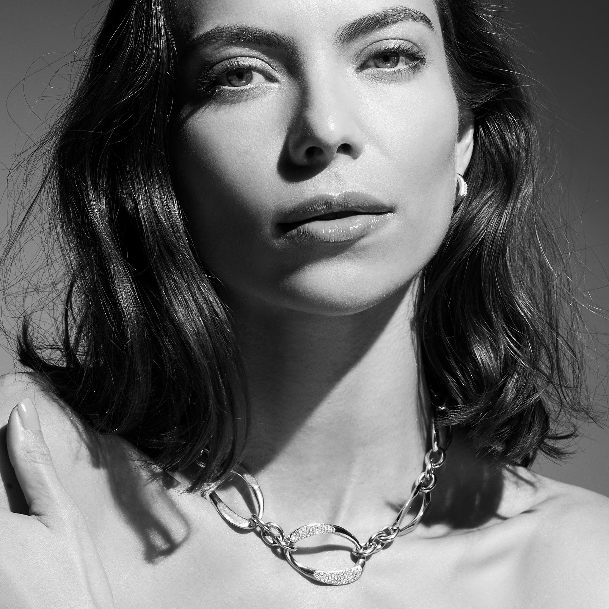 Gaia Link Necklace with Diamonds