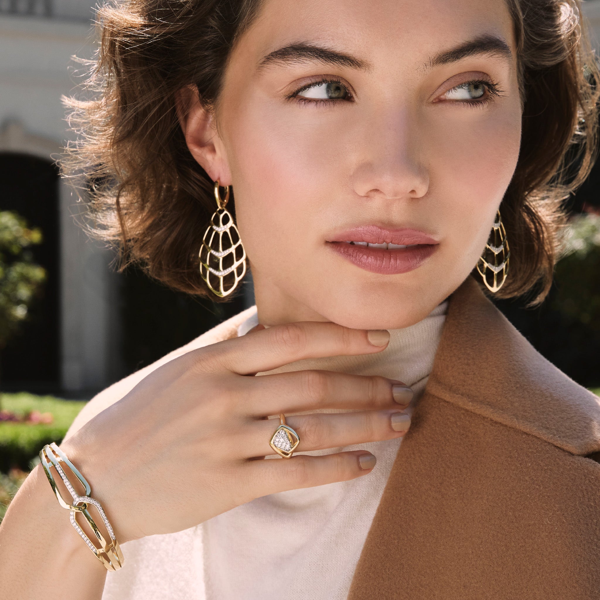 Selvaggia Drama Earrings with Diamonds in 14K
