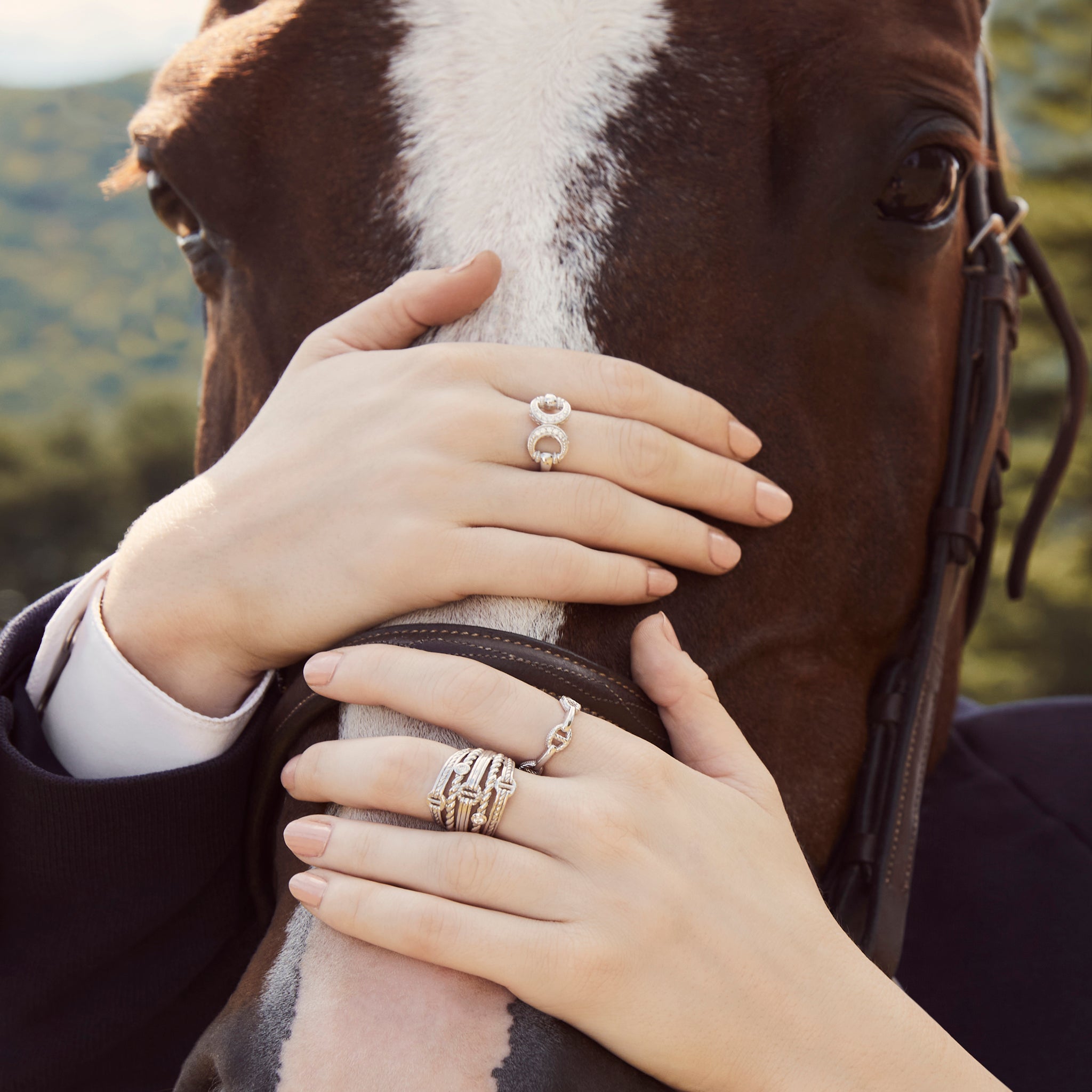 Vienna Bit Ring with Diamonds