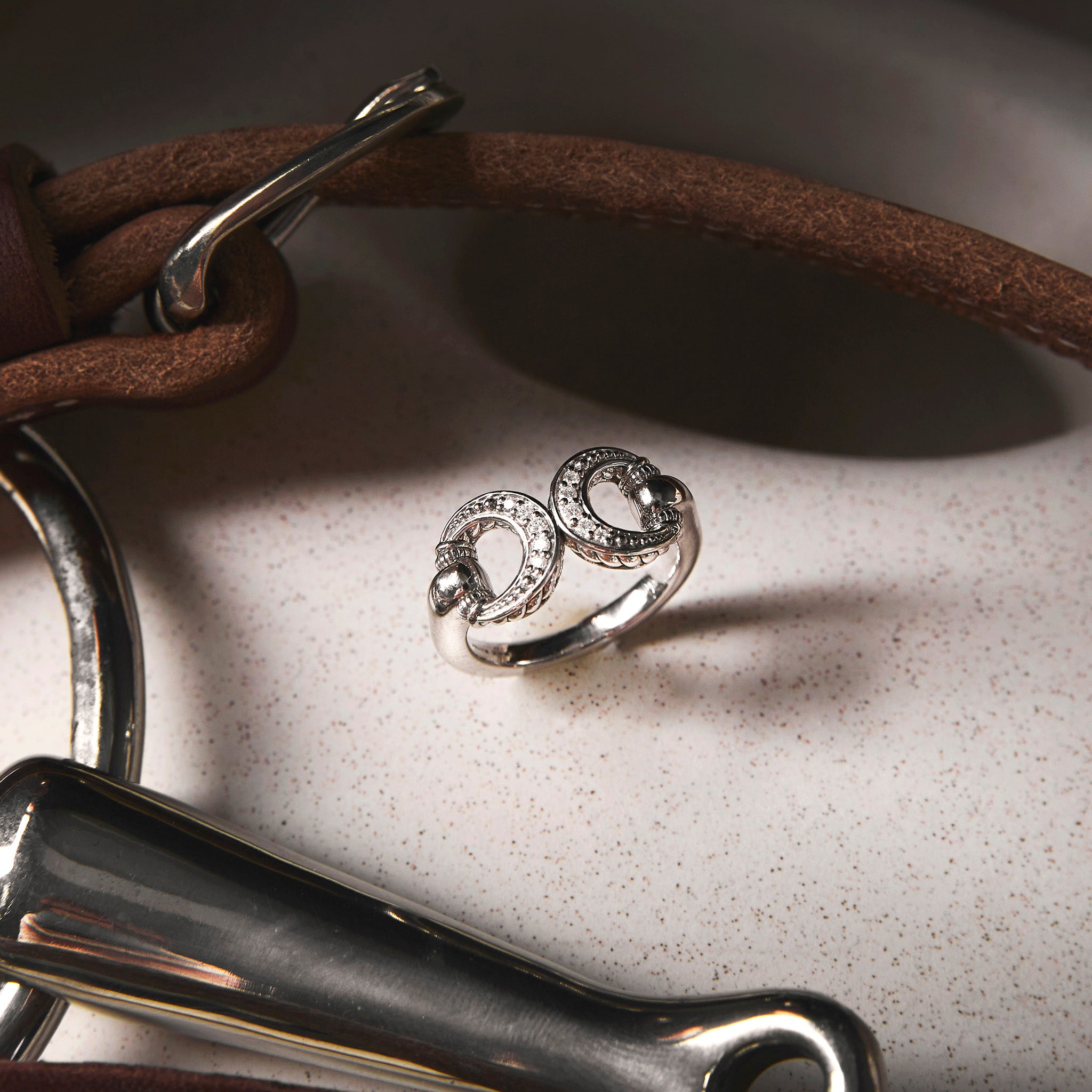 Vienna Bit Ring with Diamonds
