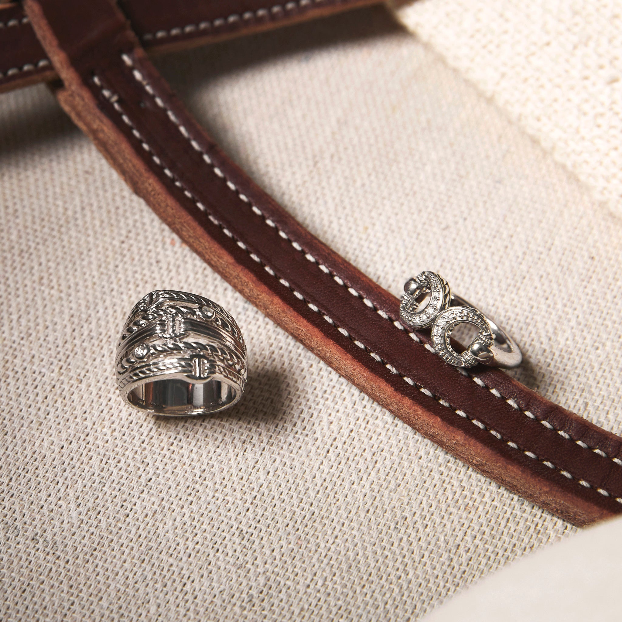 Vienna Bit Ring with Diamonds