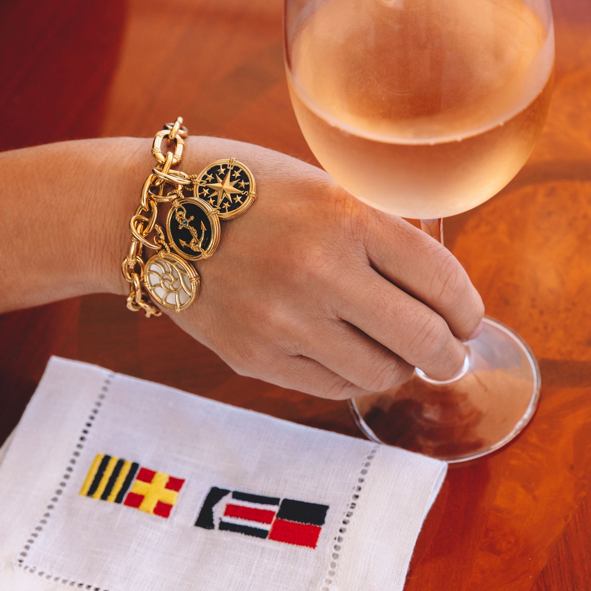 Ocean Reef Celestial Medallion with Lapis in 18K Gold Vermeil