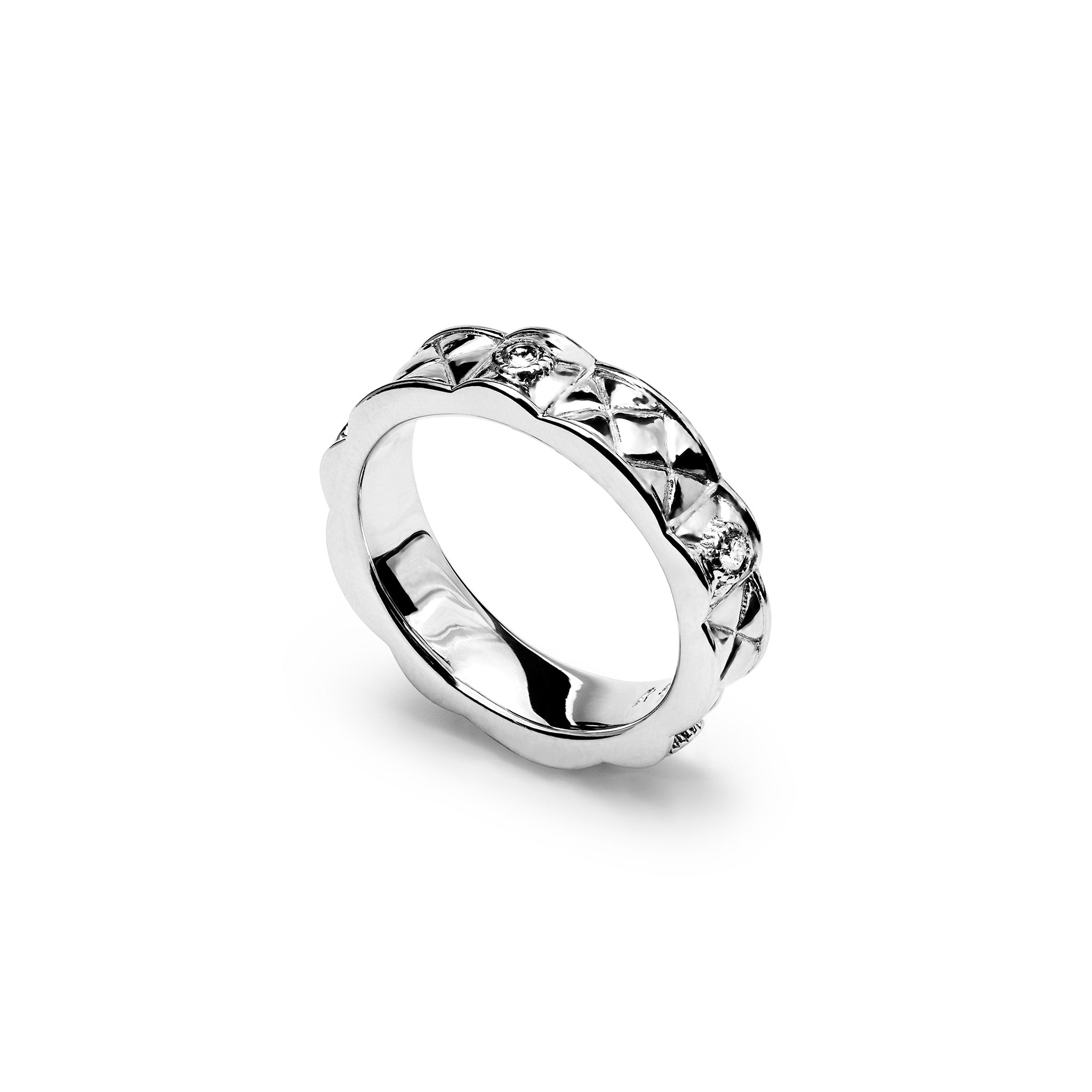 Max Stack Band Ring with Diamonds