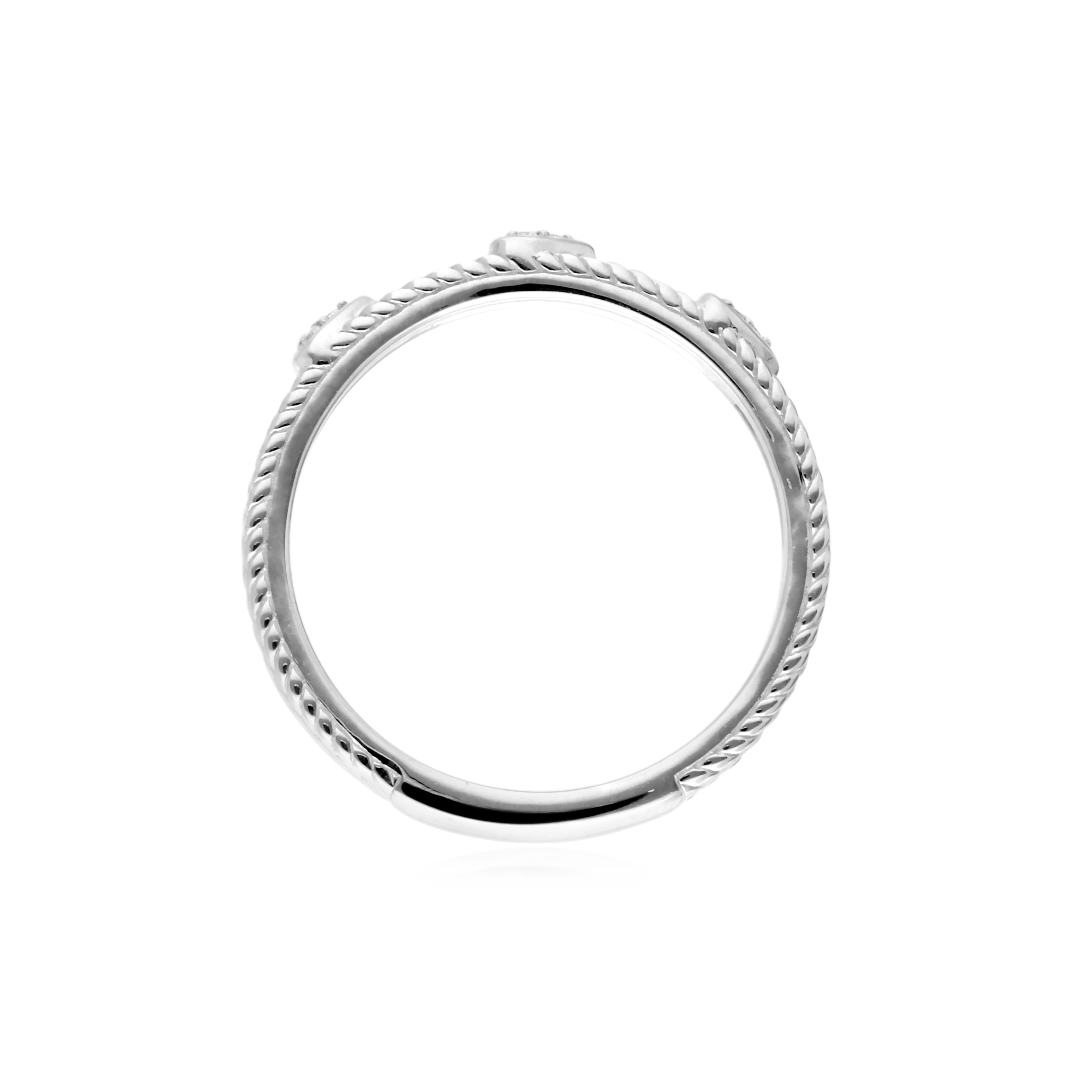 Little Luxuries Pave Hearts Band Ring with Cultured Diamonds