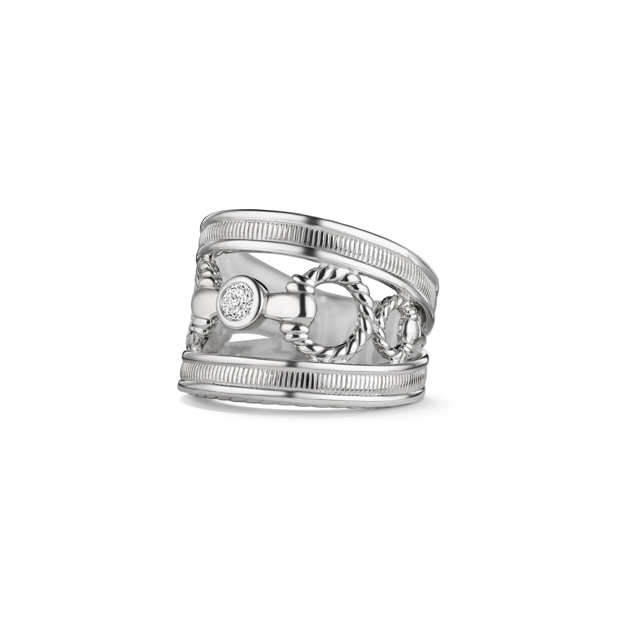 Vienna Single Stone Ring with Diamonds