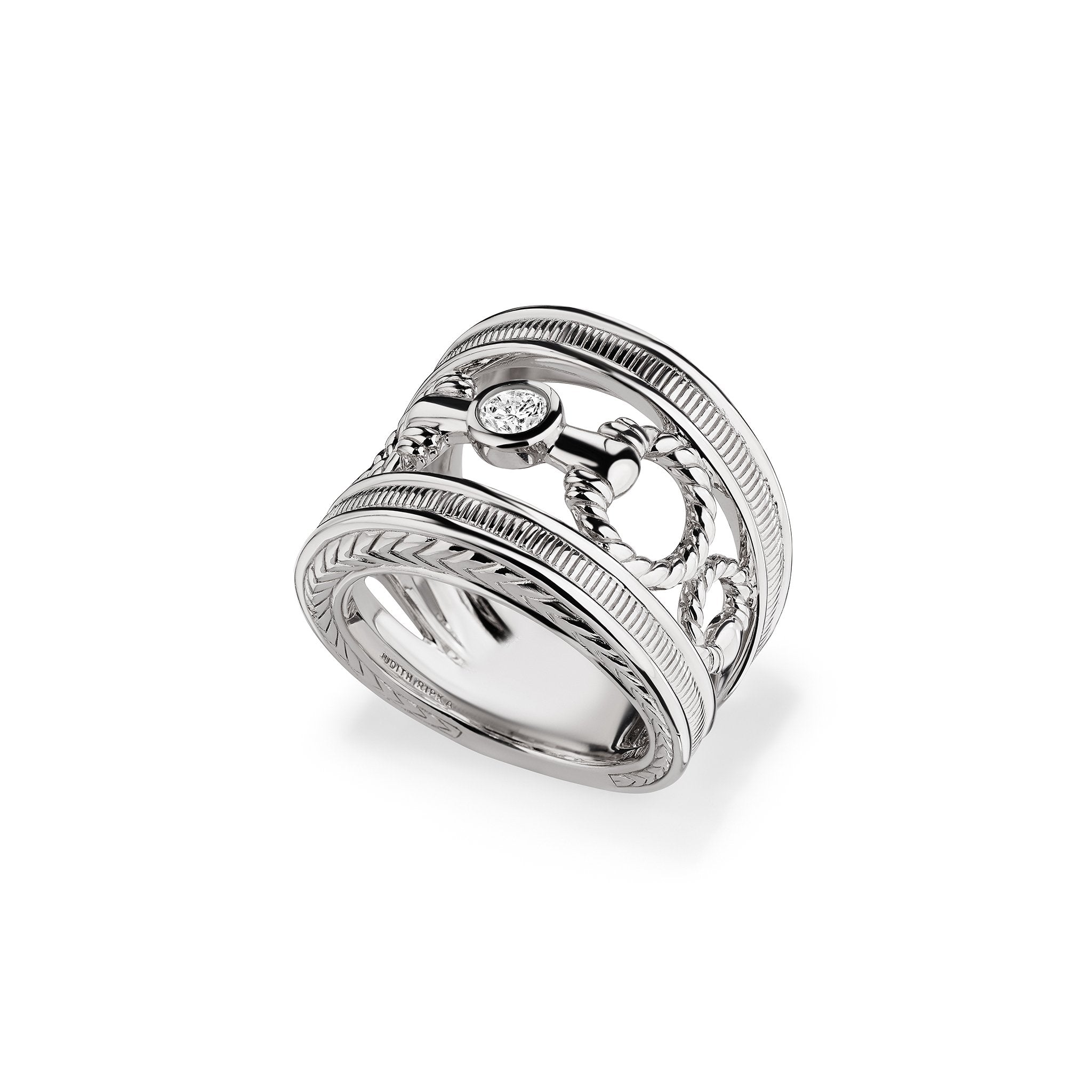 Vienna Single Stone Ring with Diamonds