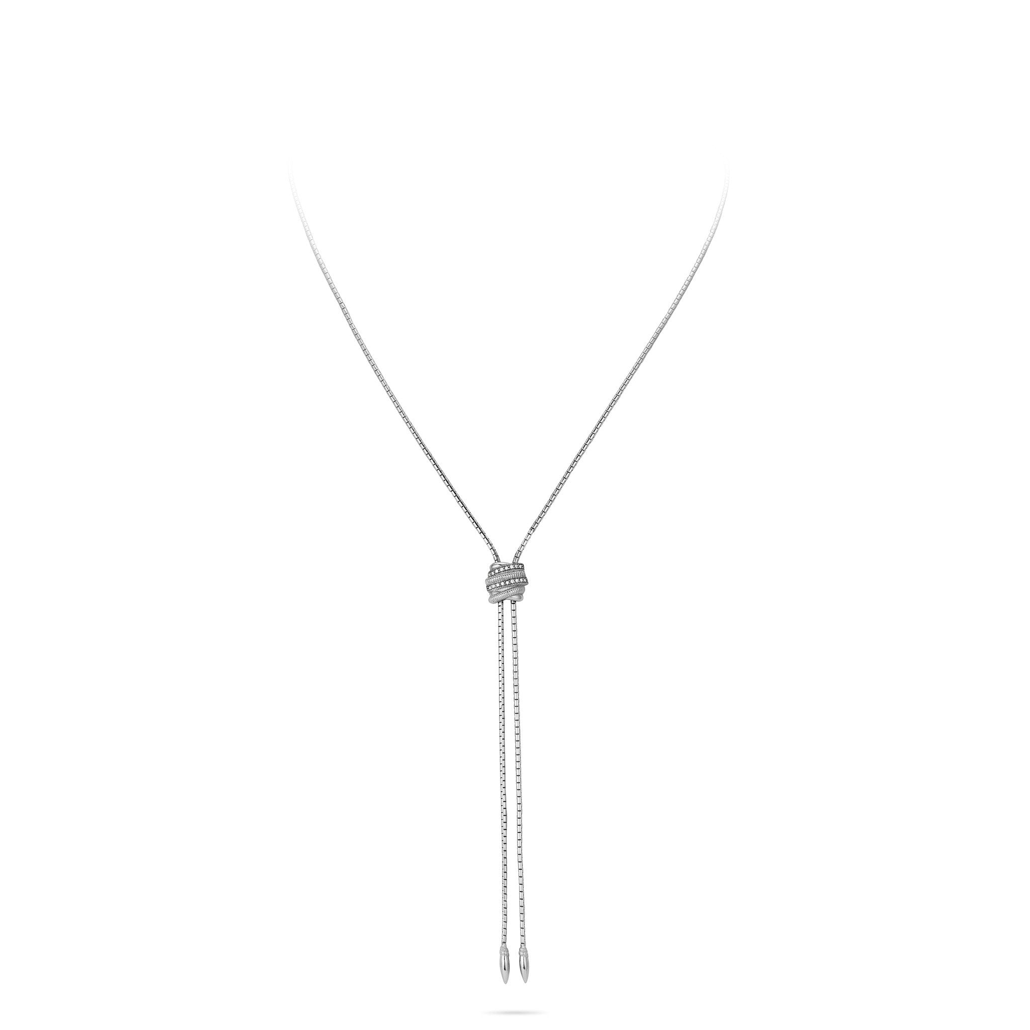 Eternity Adjustable Lariat Necklace with Diamonds