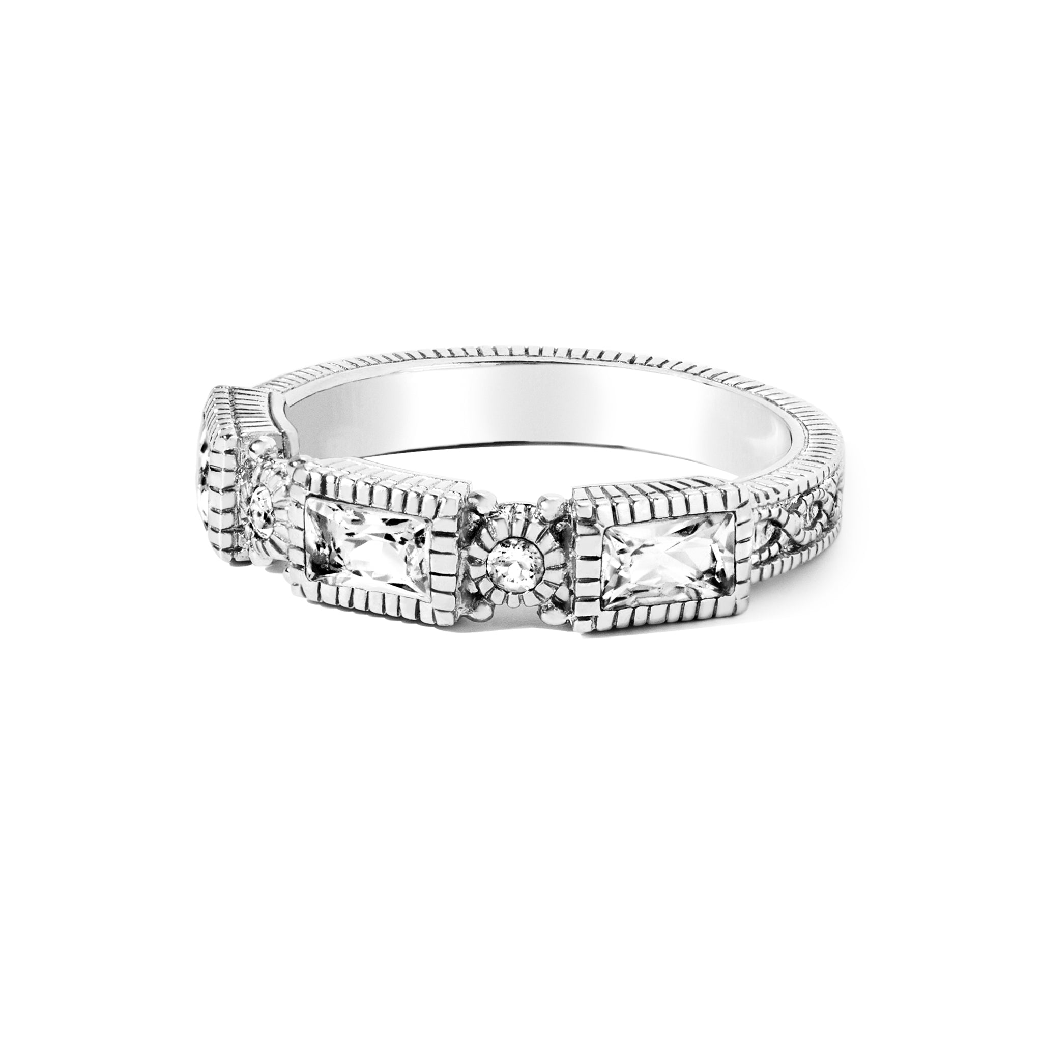 Estate White Topaz Band Ring