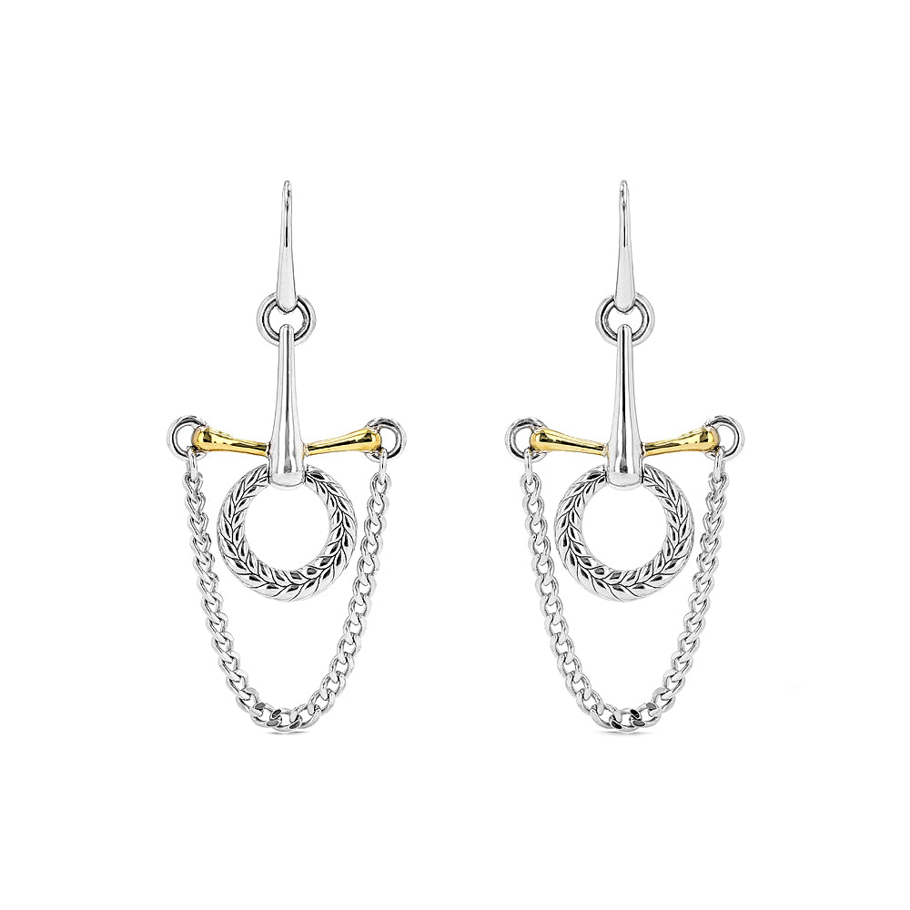 Vienna Bit Chandelier Drop Earrings With 18K Gold