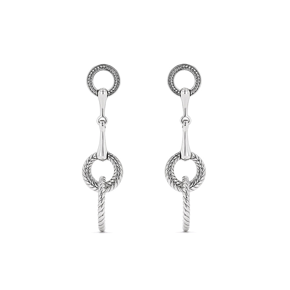 Vienna Bit Double Drop Hoop Earrings