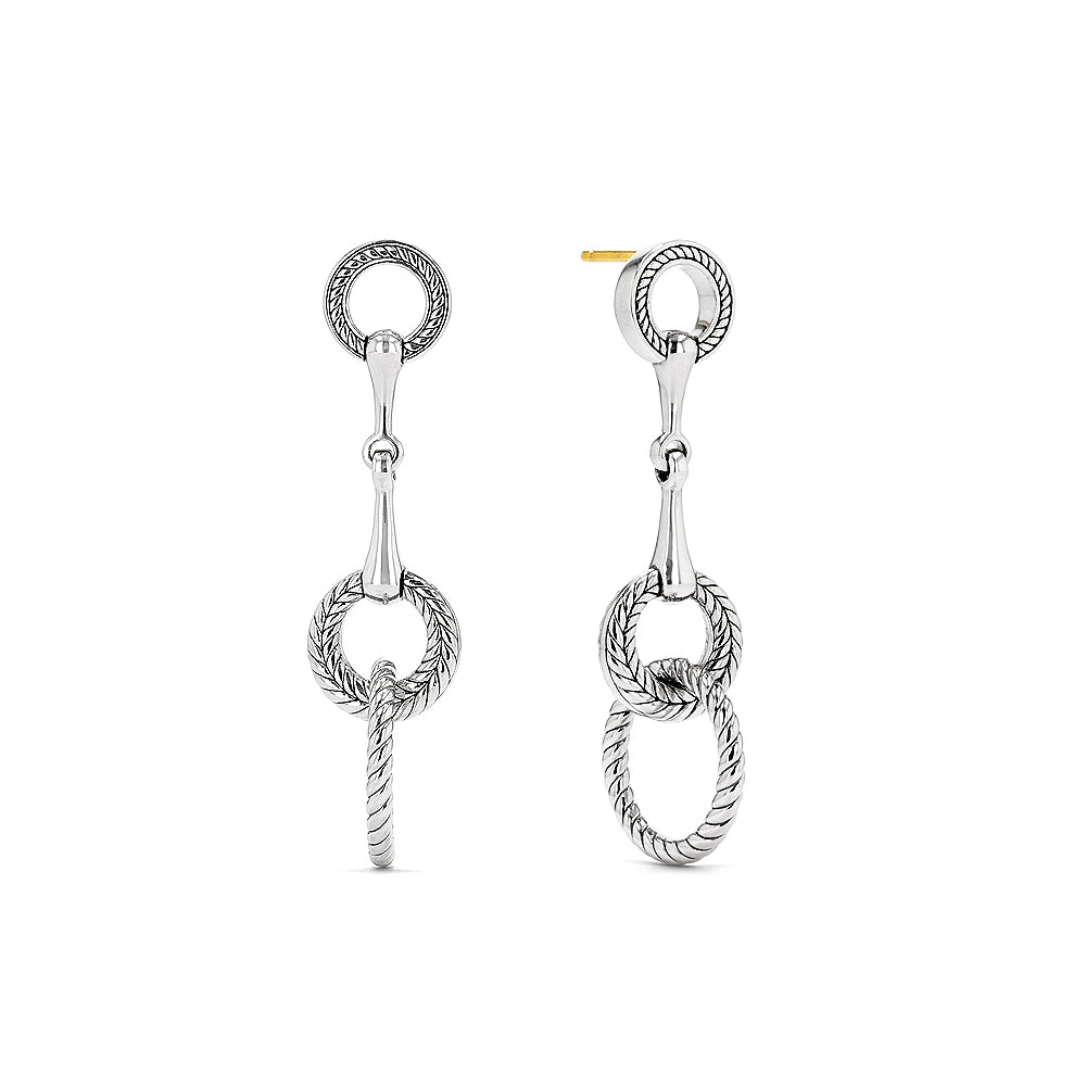 Vienna Bit Double Drop Hoop Earrings