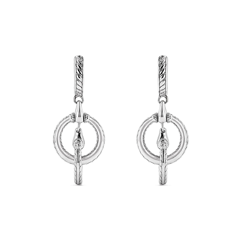 Vienna Double Drop Huggie Hoop Earrings