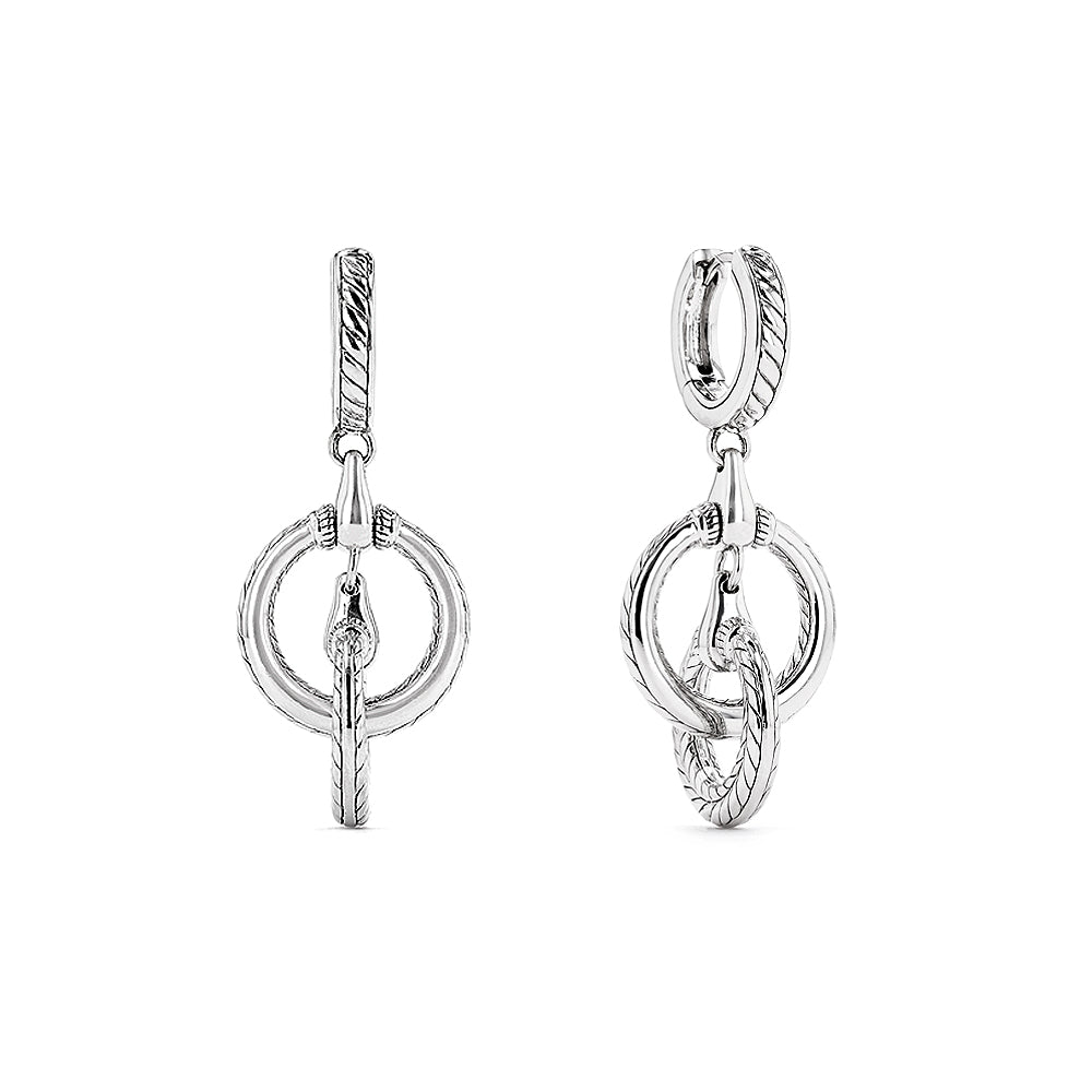 Vienna Double Drop Huggie Hoop Earrings