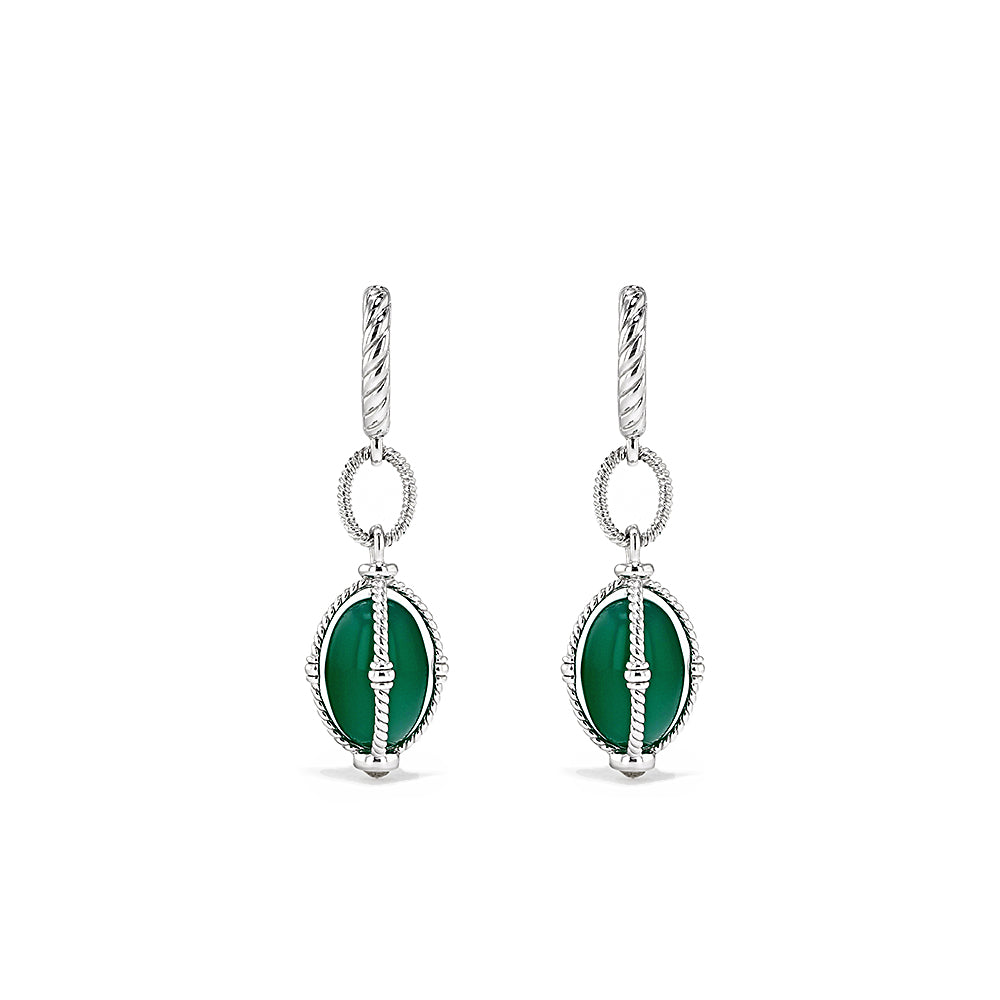 Ocean Reef Drop Earrings With Green Chalcedony