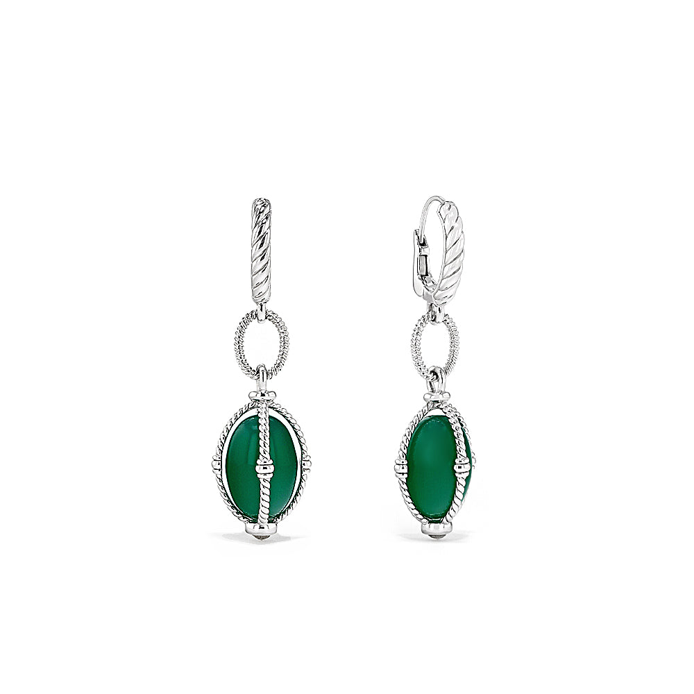 Ocean Reef Drop Earrings With Green Chalcedony 2