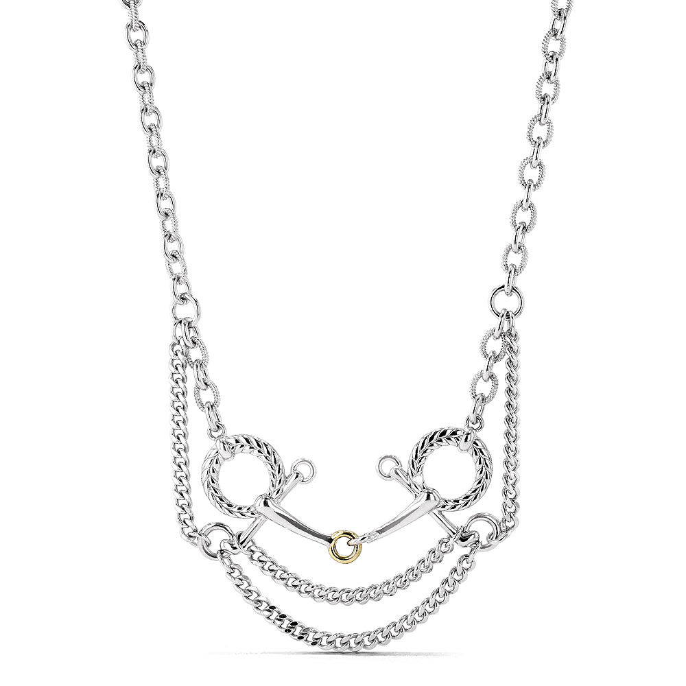 Vienna Multi Link Bit Necklace With 18K Gold