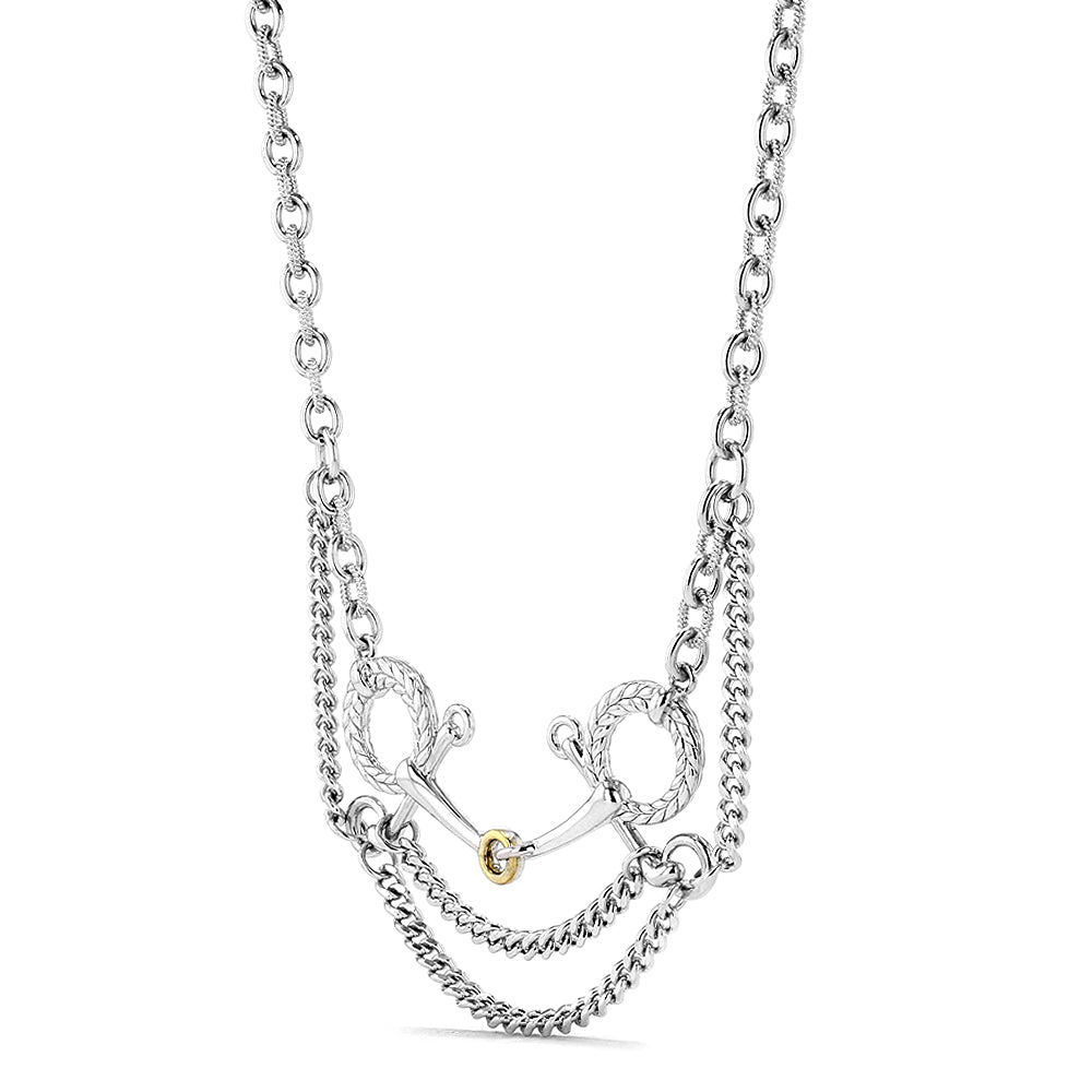 Vienna Multi Link Bit Necklace with 18K Gold