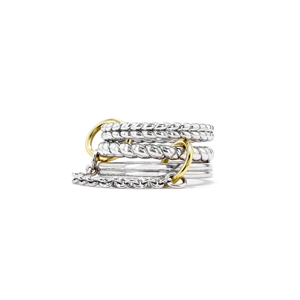 Vienna Triple Stack Ring Set with 18K Gold