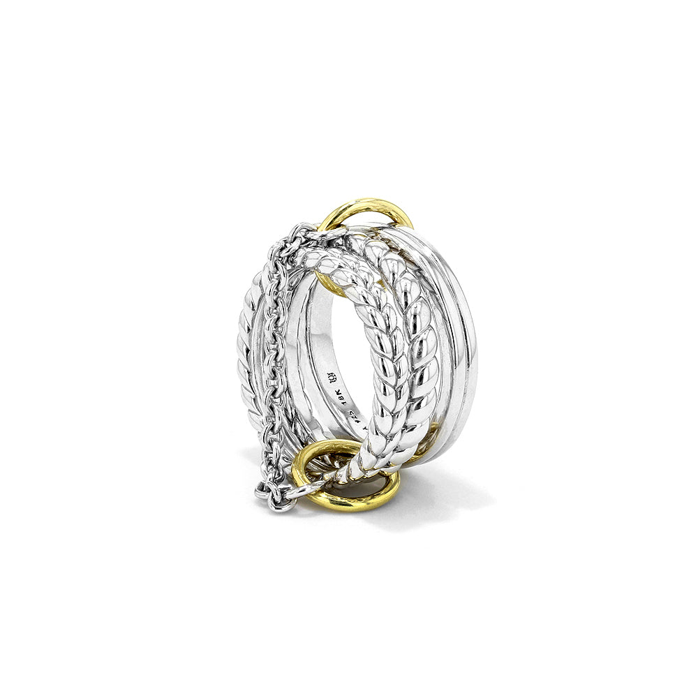 Vienna Triple Stack Ring Set with 18K Gold